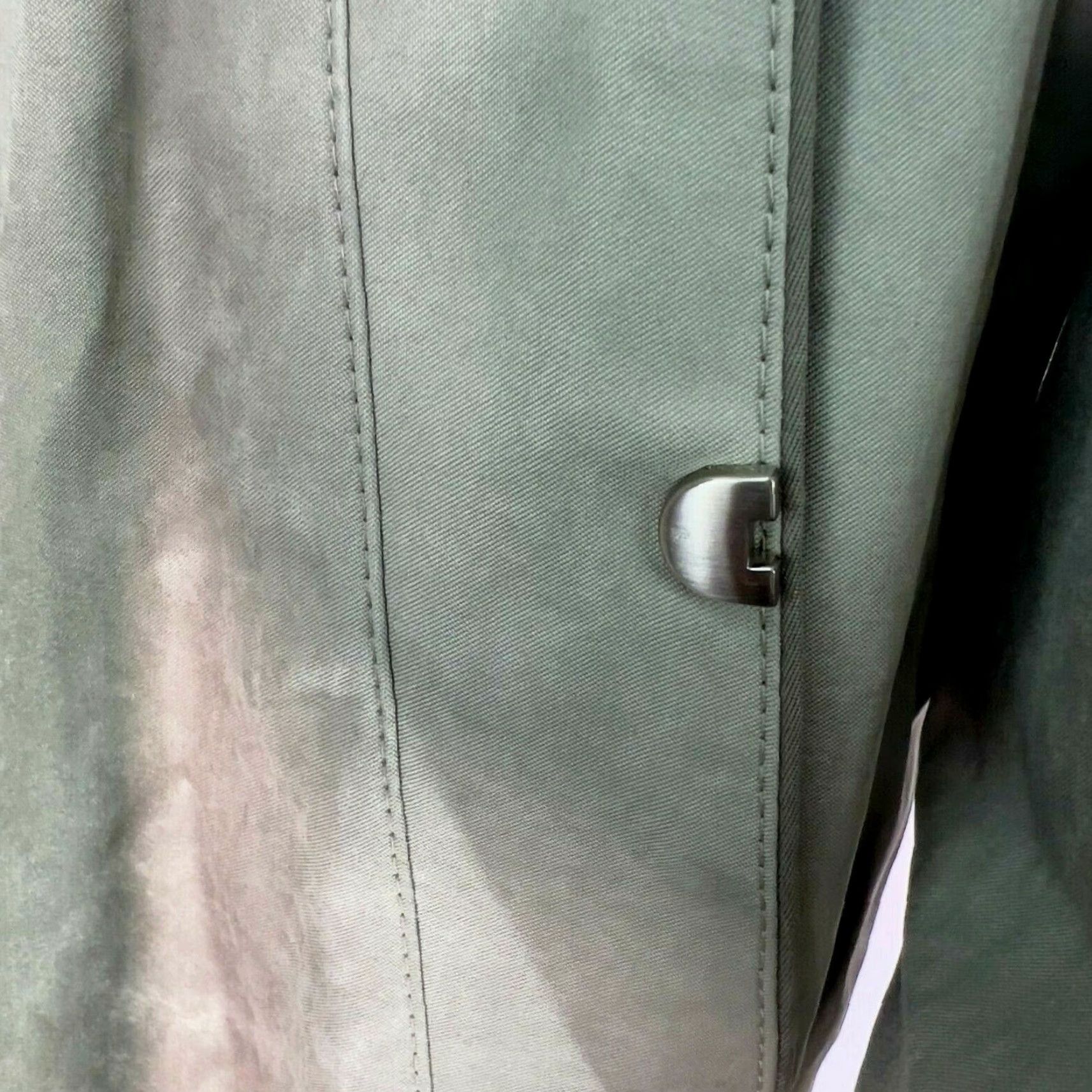 Vintage Gallery Trench Coat Women's Long Hooded Detachable Hood Solid Green Keyboard? No. Sorry. Size L / US 10 / IT 46 - 4 Thumbnail