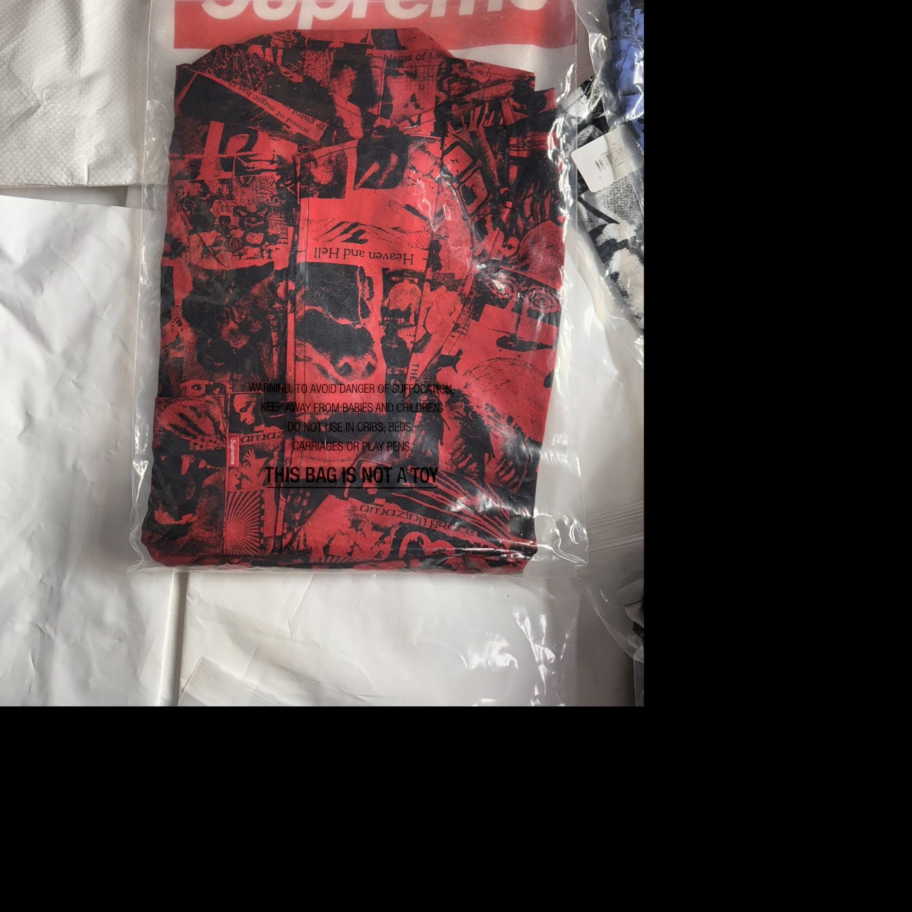 Supreme Supreme Vibrations Rayon Shirt red Large Size | Grailed