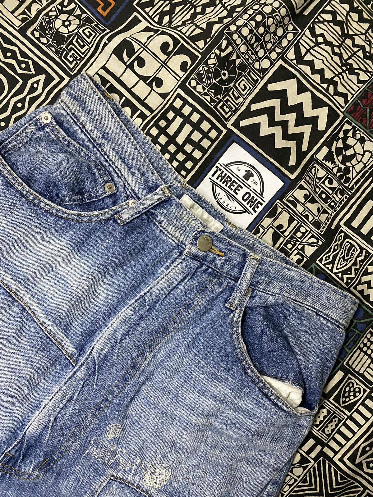 Issey Miyake × Japanese Brand × Ne-Net Ne-net issey miyake patcwork art jeans Size US 30 / EU 46 - 2 Thumbnail
