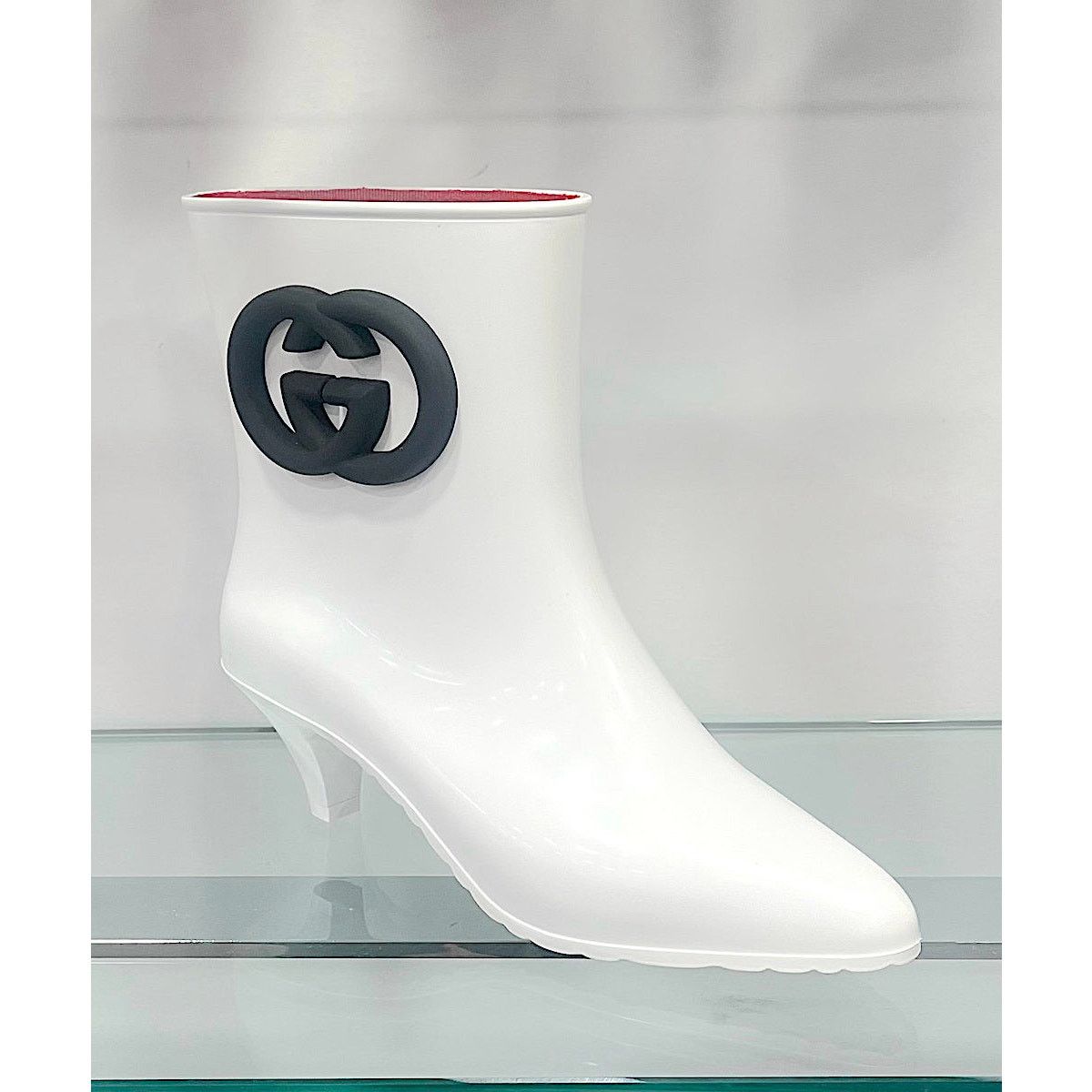Gucci Gucci Rubber ankle Rain Boot Interlocking G White Black 37 Size US 7 / IT 37 - 5 Thumbnail