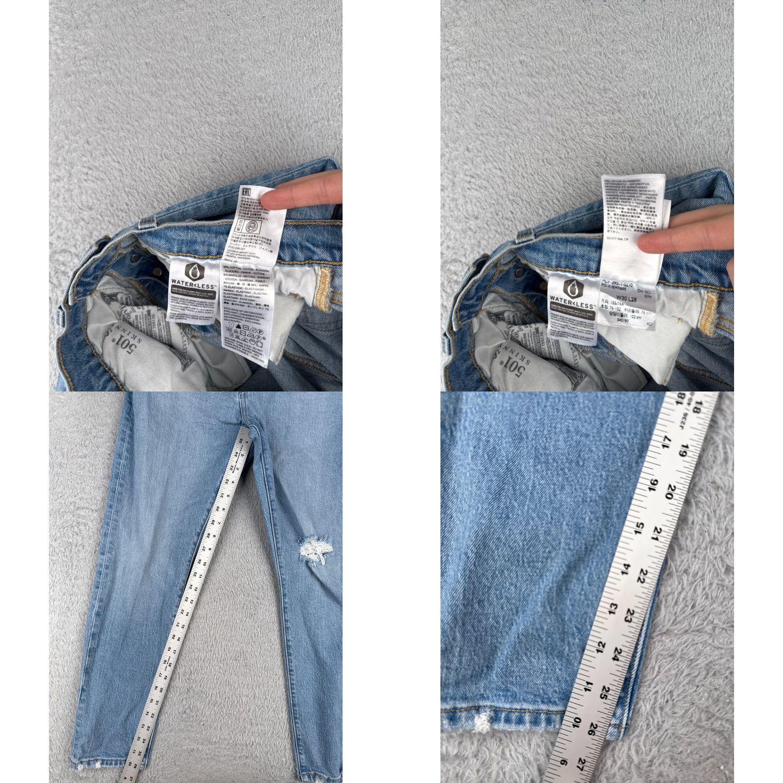Levi's Levi's 501 Jeans Womens Size 30 Blue Denim Skinny High Rise Cotton Bestseller EU45 Size 30" / US 8 / IT 44 - 8 Thumbnail