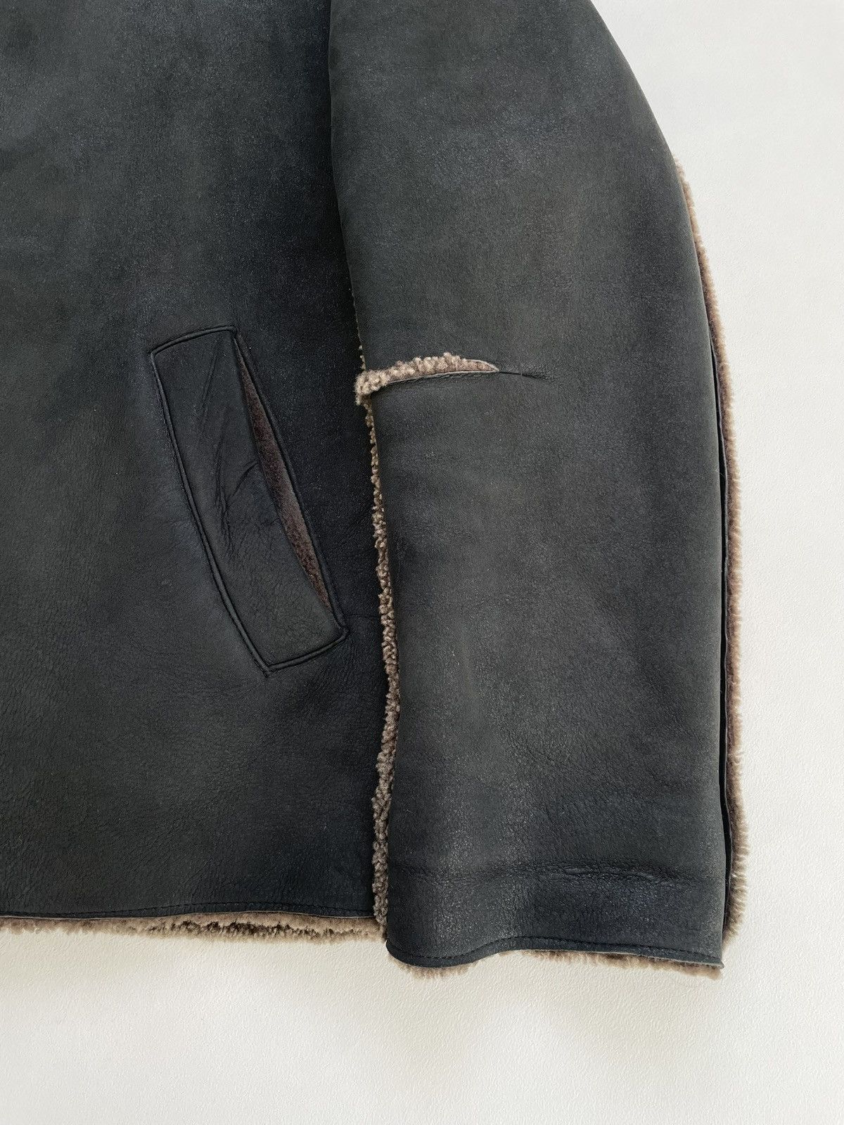 Ann Demeulemeester Early 2000s Black/Brown Shearling Jacket Size US M / EU 48-50 / 2 - 11 Thumbnail