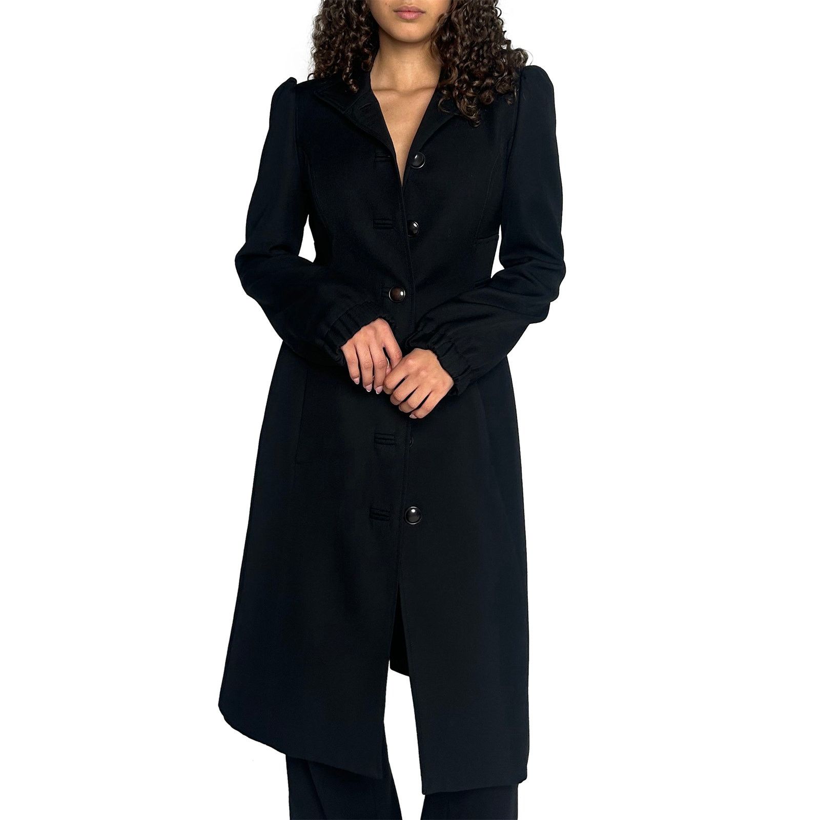 Scanlan Theodore Black Button up Jacket / Wool Coat Size S / US 4 / IT 40 - 2 Thumbnail