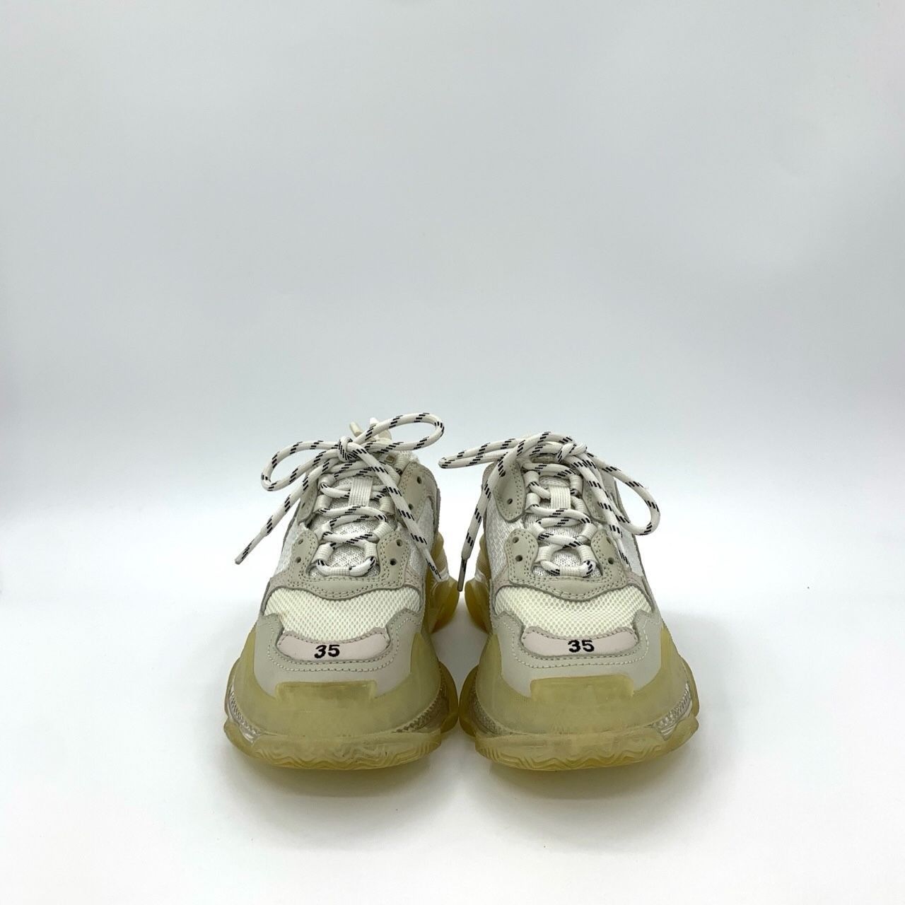 Balenciaga Balenciaga Paris Triples Grey Mesh Low-Top Dad Shoes, Size 3 Size US 5 / IT 35 - 7 Thumbnail