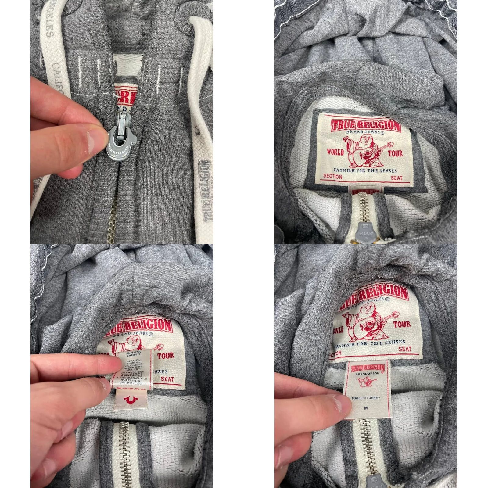 True Religion True Religion Hoodie Full Zip California USA Flag Men Sz M gray Size US M / EU 48-50 / 2 - 9 Thumbnail