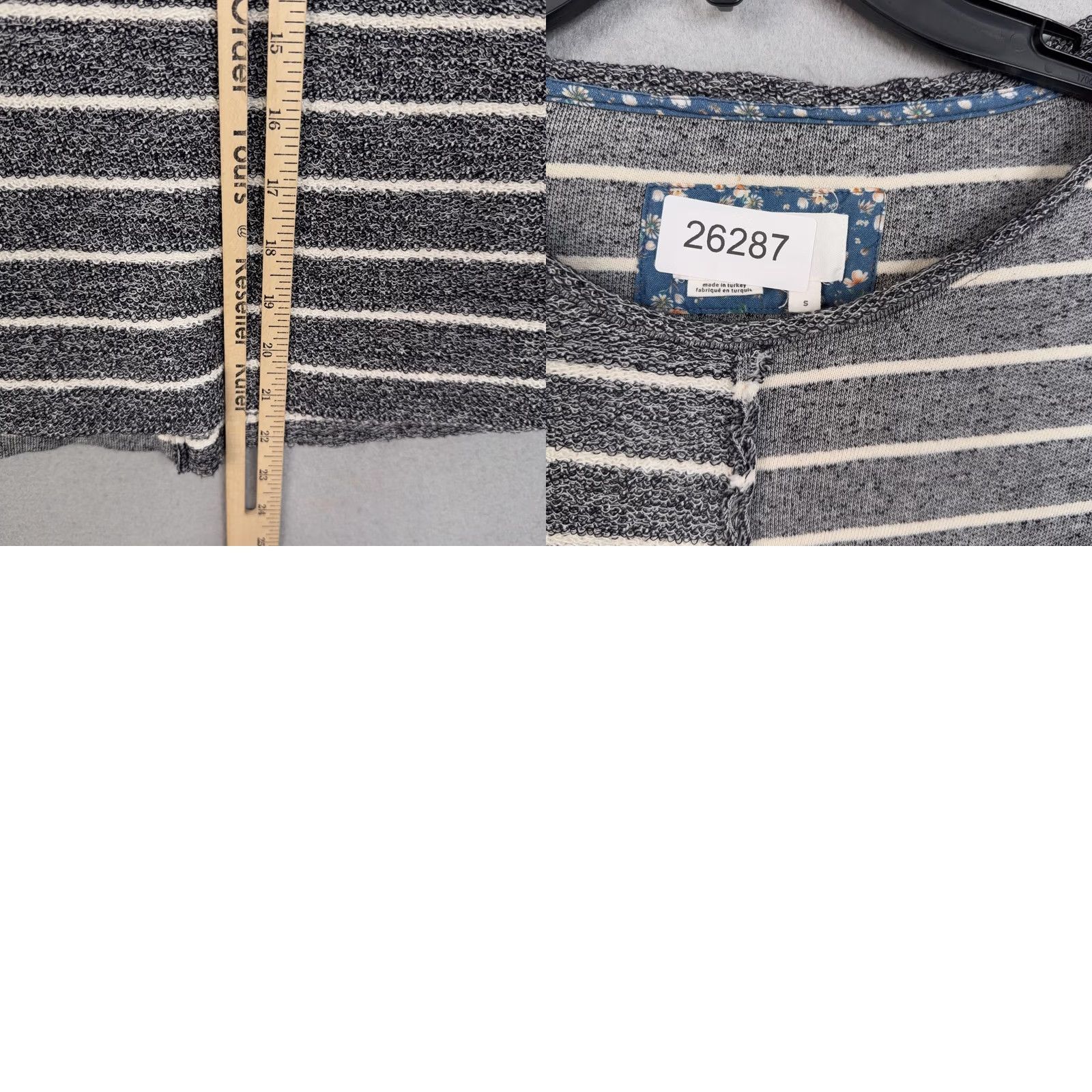 Anthropologie Anthropologie Sweater Womens Small Gray Striped Crew Neck Knit Pullover Size S / US 4 / IT 40 - 8 Thumbnail