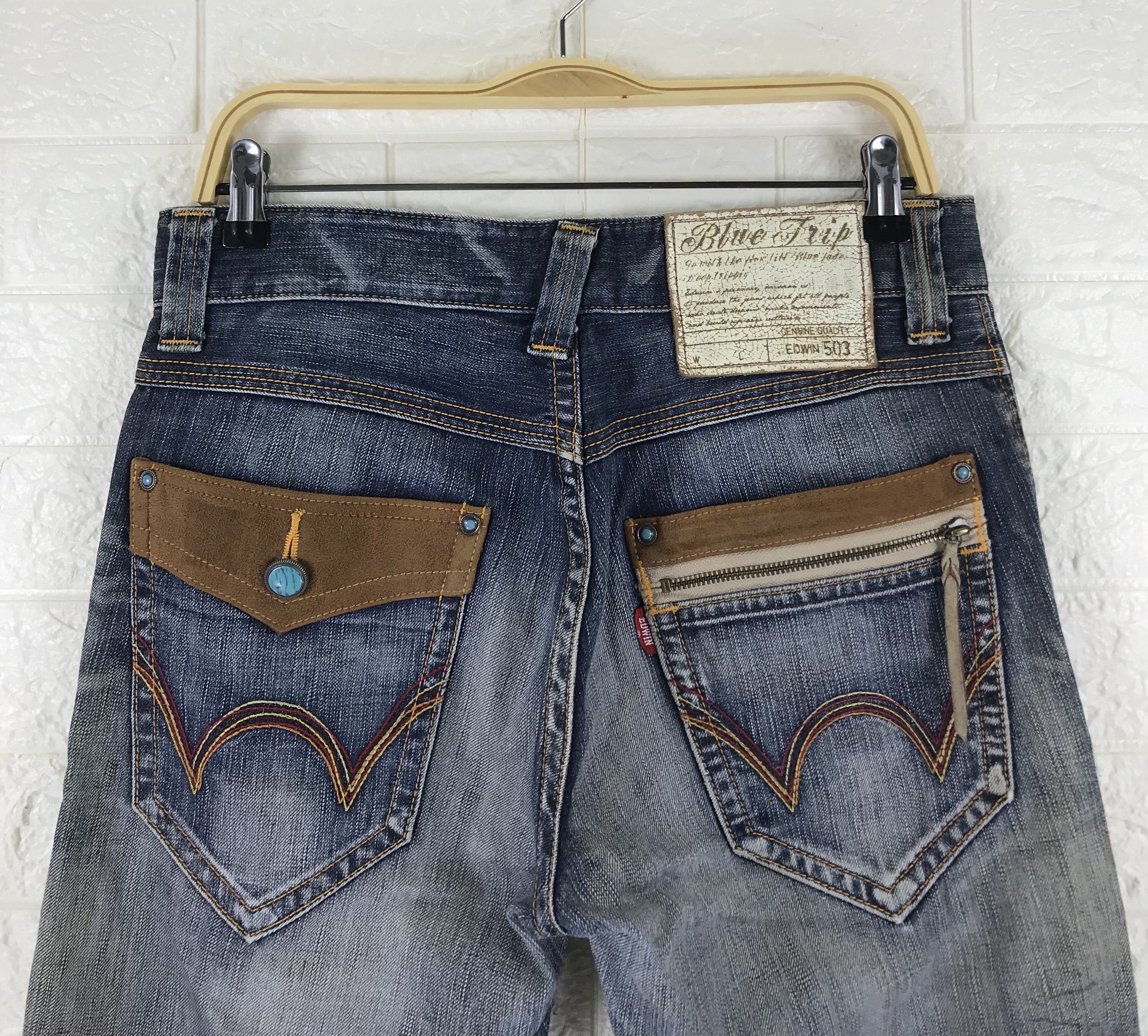 Edwin Vintage Edwin 503 Blue Washed Flare Jeans Size US 31 - 6 Thumbnail