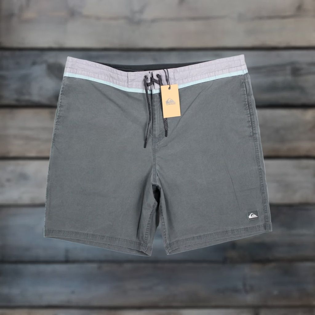Quiksilver Quiksilver Men's Street Trunk Board Shorts 38 Gray 8" Inseam Bottoms Swimwear Lifeguard Surfing Regular XS? Size US 38 / EU 54 - 1 Thumbnail