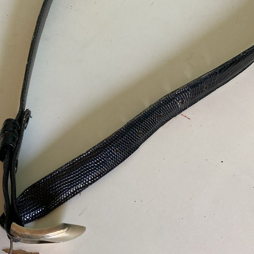 JH Design Jeff Deegan Designs Vintage Black Lizard Belt Mens Size 34 Size 34 - 12 Thumbnail