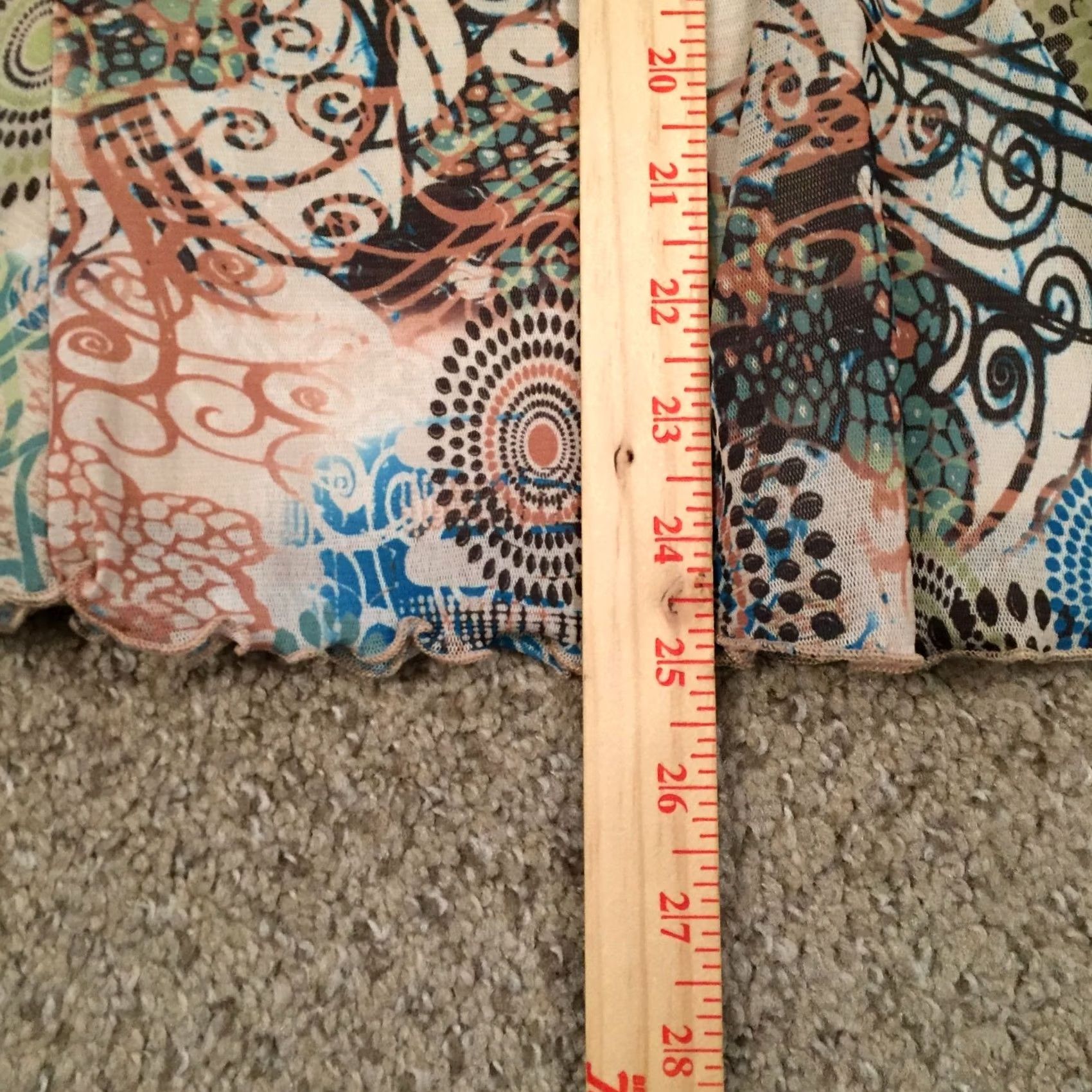 Vintage Preswick & Moore Geocuted Knee Length Blue Beige Polyester Skirt XL Size 40" / US 18 - 6 Thumbnail