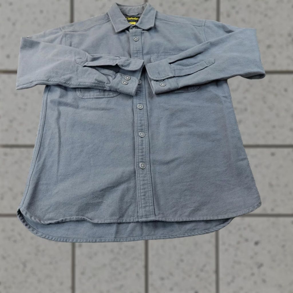 Vintage Cabela's Shirt Mens M Gray Flannel Button-Up Long Sleeve Outdoor Work Top Size US M / EU 48-50 / 2 - 1 Thumbnail
