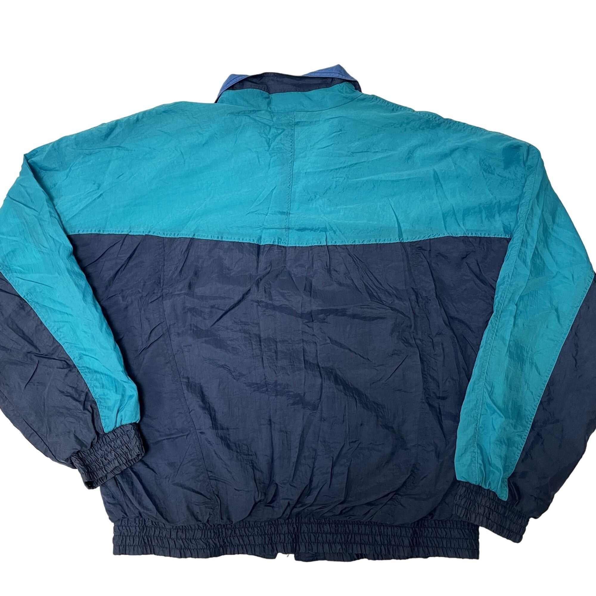 Speedo Vtg Speedo Blue GEOMETRIC Nylon COLORBLOCK Track Jacket Size US M / EU 48-50 / 2 - 2 Thumbnail