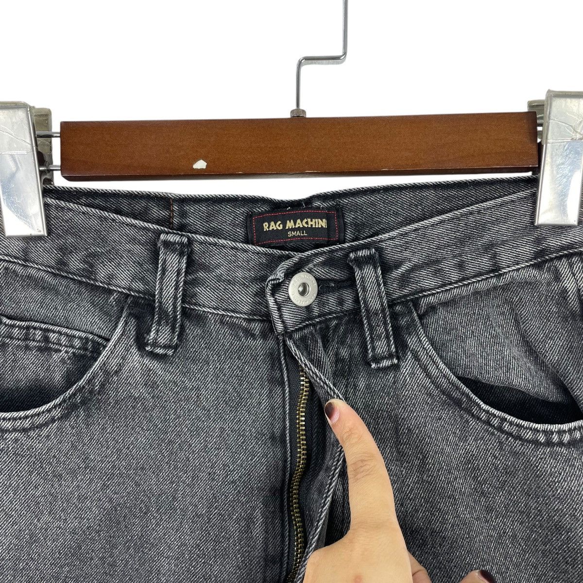 Japanese Brand Rag Machine Japan Faded Black Tapered Jeans Size US 26 / EU 42 - 4 Thumbnail