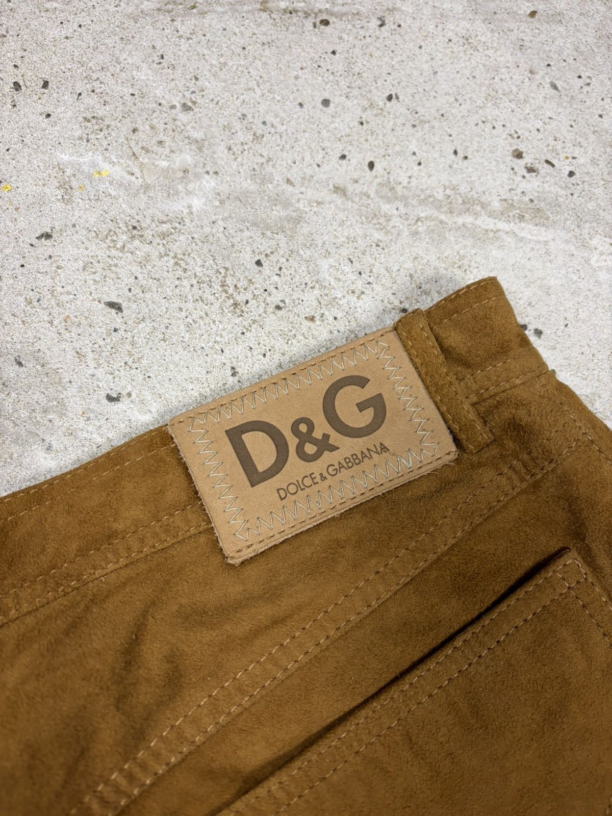Dolce & Gabbana 2000s Dolce & Gabbana Camel Suede Leather Bootcut Pants Flar Size US 31 - 21 Thumbnail