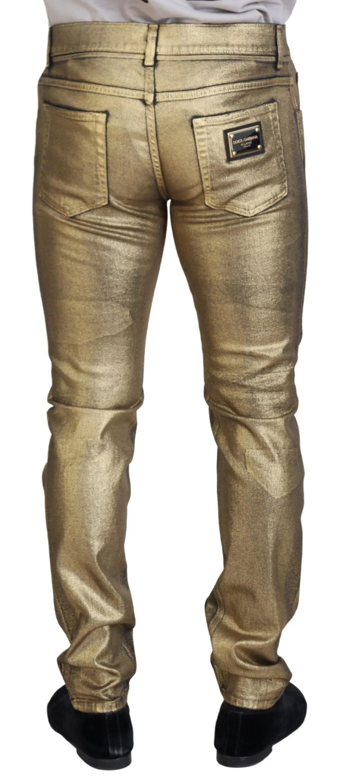 Dolce & Gabbana o1y0125 Logo Jeans in Gold Size US 36 / EU 52 - 3 Thumbnail