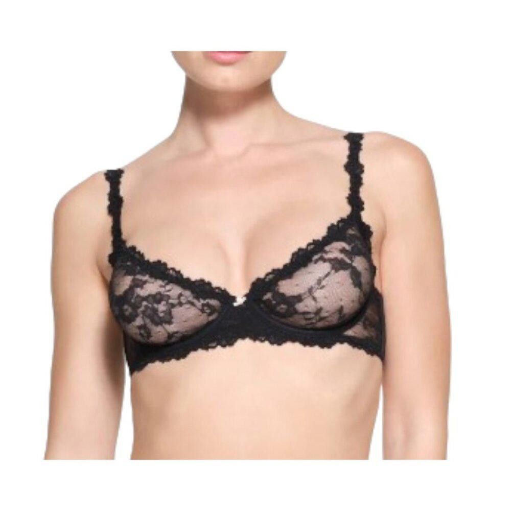 Designer SKV1717 Skims NWT Stretch Lace Unlined Demi Bra Onyx 44DDD Size ONE SIZE - 2 Thumbnail