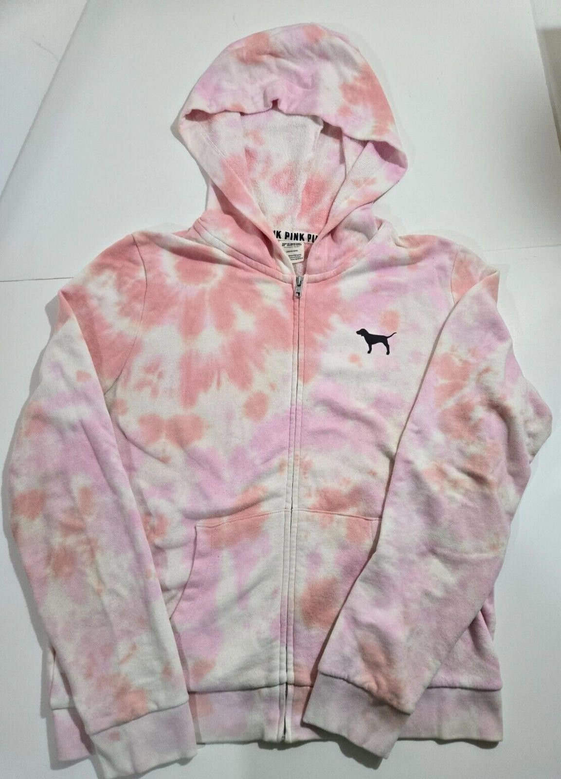 Designer Victoria's Secret PINK Tie Dye Full Zip Hoodie Size L Size L / US 10 / IT 46 - 1 Thumbnail