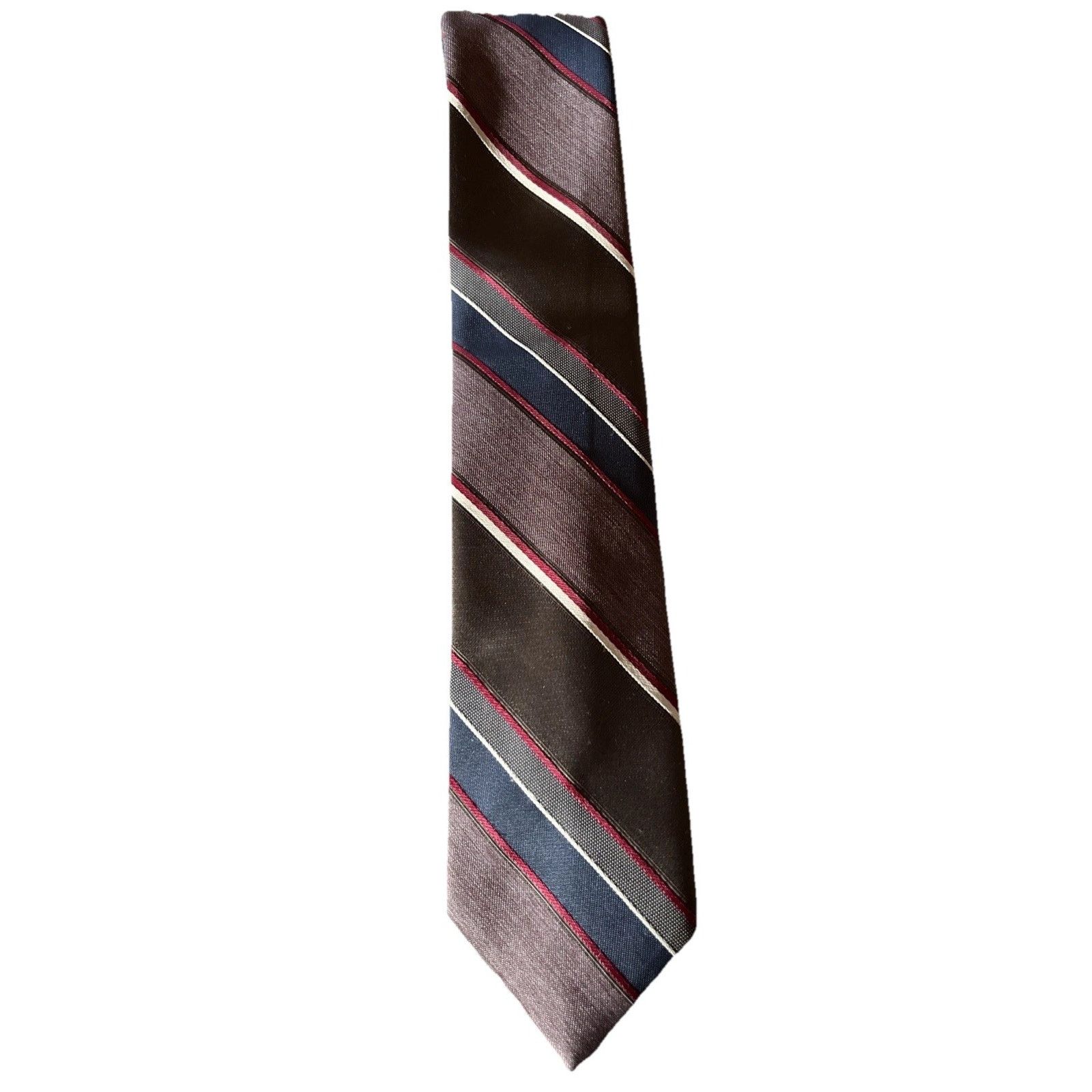Other Vintage Johnny Carson Striped Tie Polyester Brown Necktie Size ONE SIZE - 1 Thumbnail