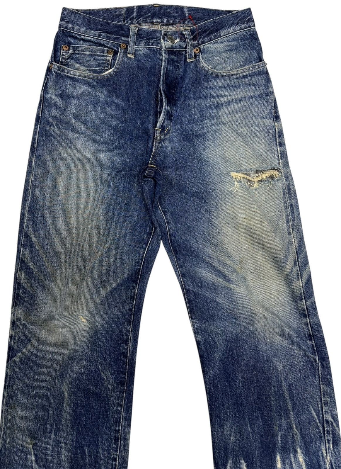 Okura 🔥OKURA SELVEDGE DISTRESSED DENIM JEANS HOLLYWOOD RANCHMARKET Size US 26 / EU 42 - 7 Thumbnail