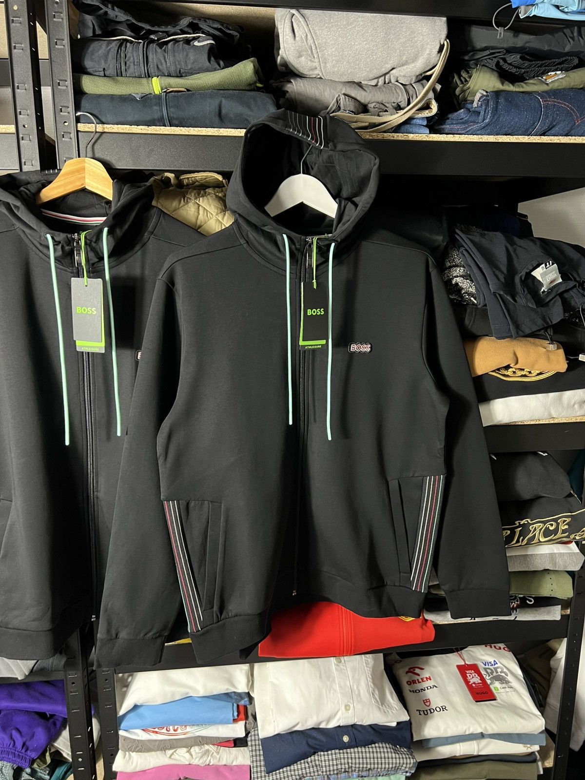 Hugo Boss 🔥 BOSS Cotton Blend Dark Athleisure Zip Hoodie — Size XL Size US XL / EU 56 / 4 - 8 Thumbnail