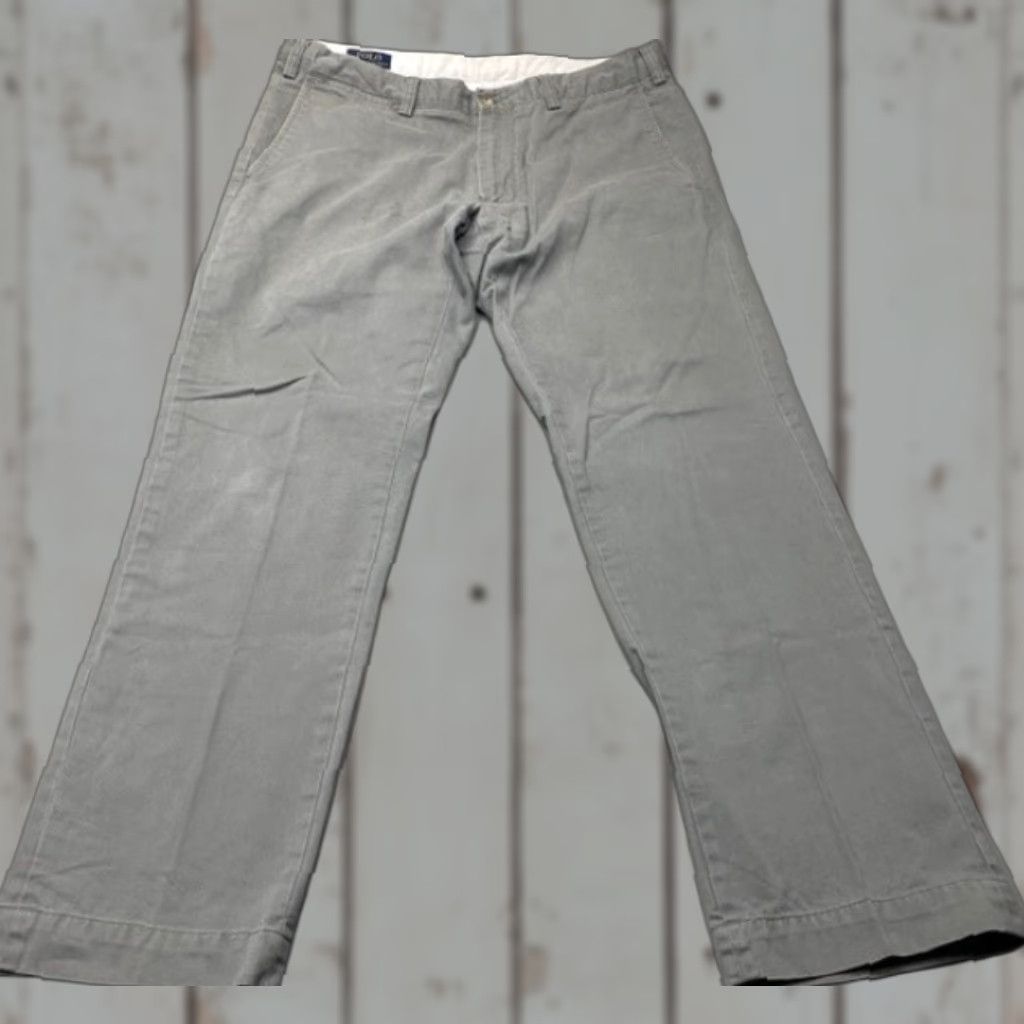 Polo Ralph Lauren Polo Ralph Lauren Chino Pants Mens 35x32 Gray 100% Cotton Slim Fit 8436 Size US S / EU 44-46 / 1 - 1 Thumbnail