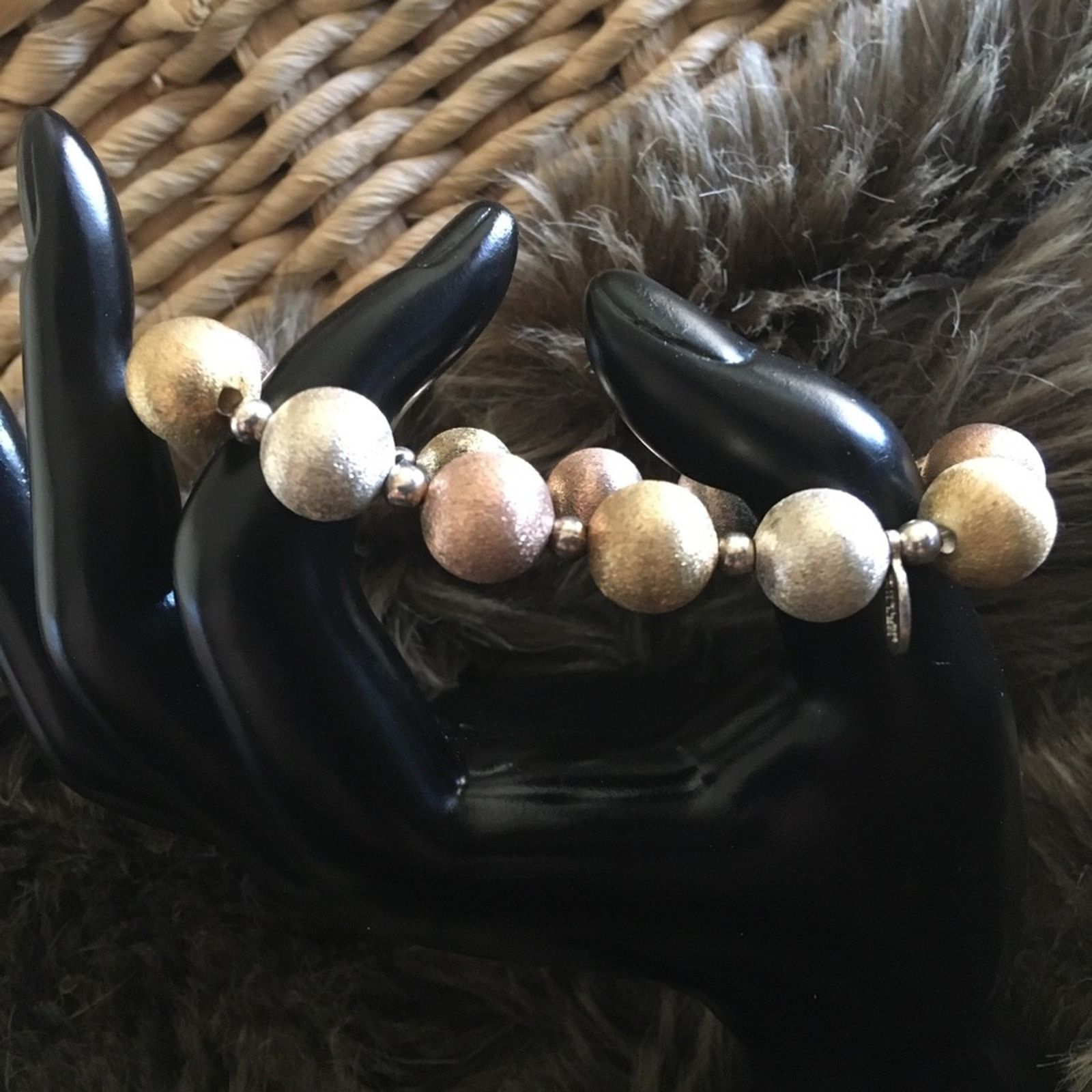 Vintage Vintage Nolan Miller tri-tone beaded bracelet Size ONE SIZE - 1 Thumbnail