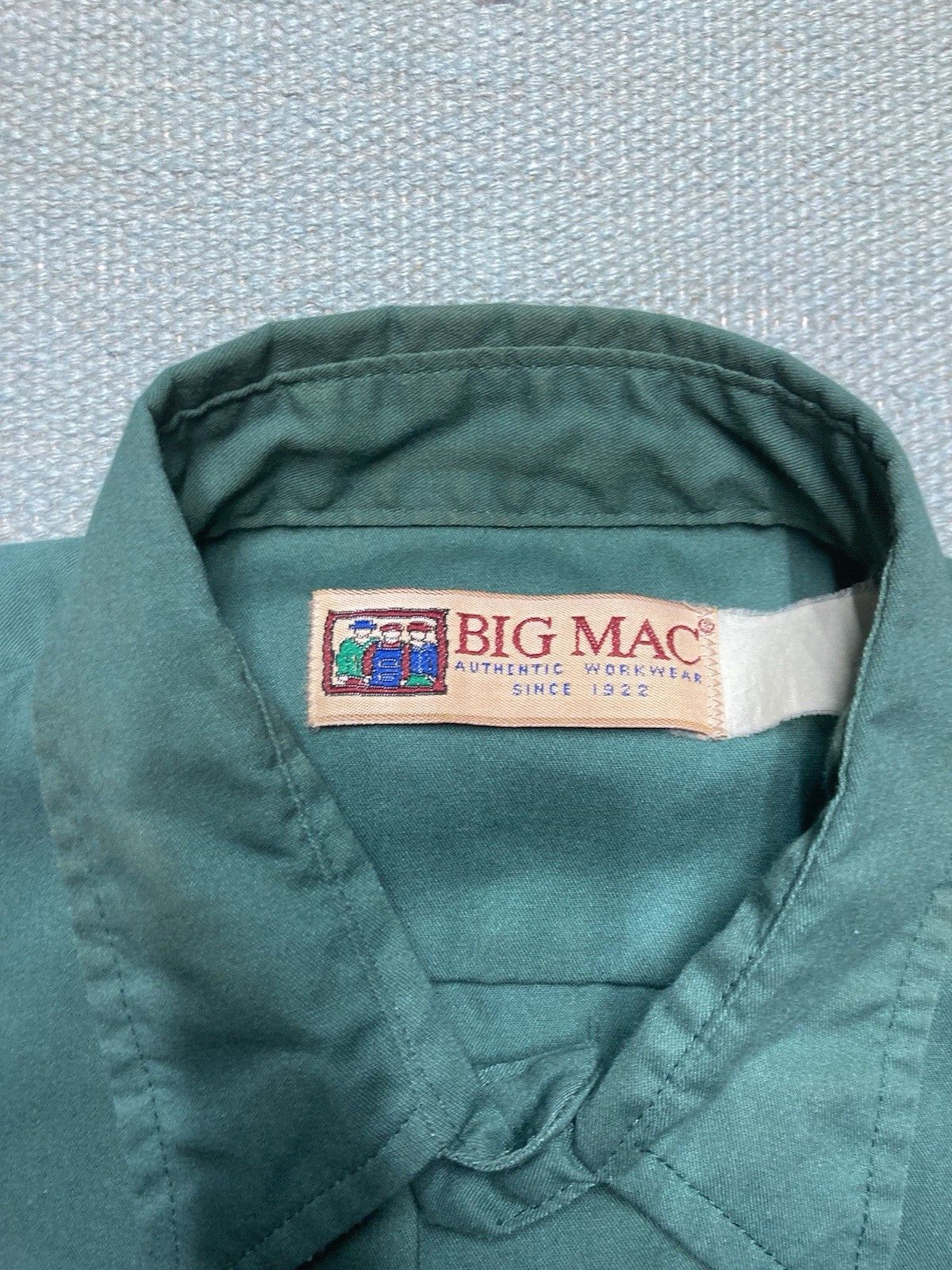 Vintage 80s Big Mac work shirt chino twill workwear worn L/XL Size US XL / EU 56 / 4 - 5 Thumbnail