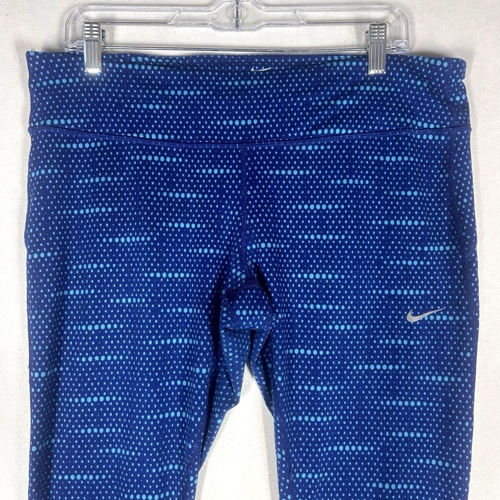 Nike Nike Dri-Fit Running Ankle Leggings Womens XL Blue Abstract Drawstring Gym Yoga Size 40" / US 18 - 2 Thumbnail