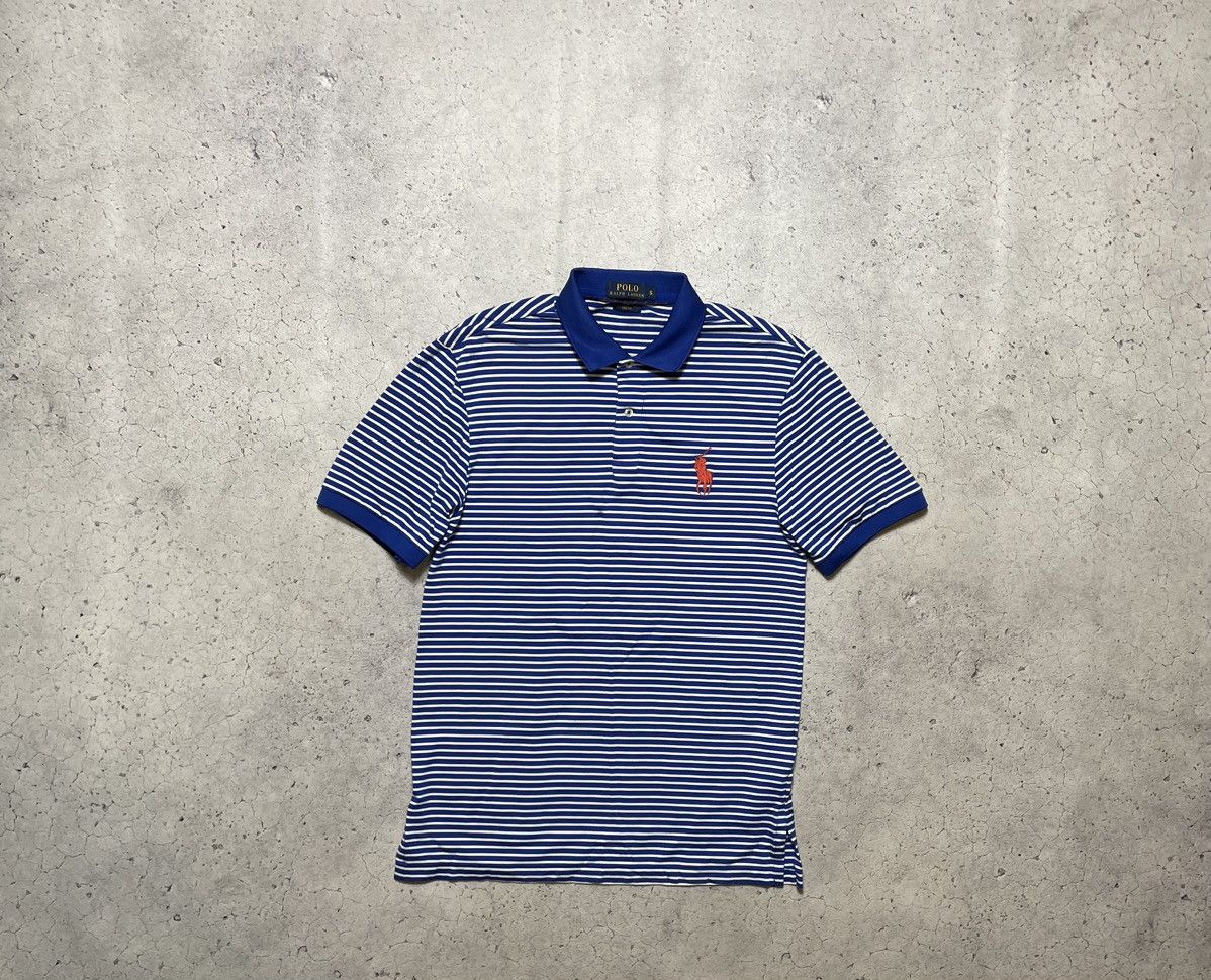 Polo Ralph Lauren × Ralph Lauren × Vintage Vintage Polo Ralph Lauren Striped Polo Shirt Y2K Big Pony Size US S / EU 44-46 / 1 - 1 Thumbnail