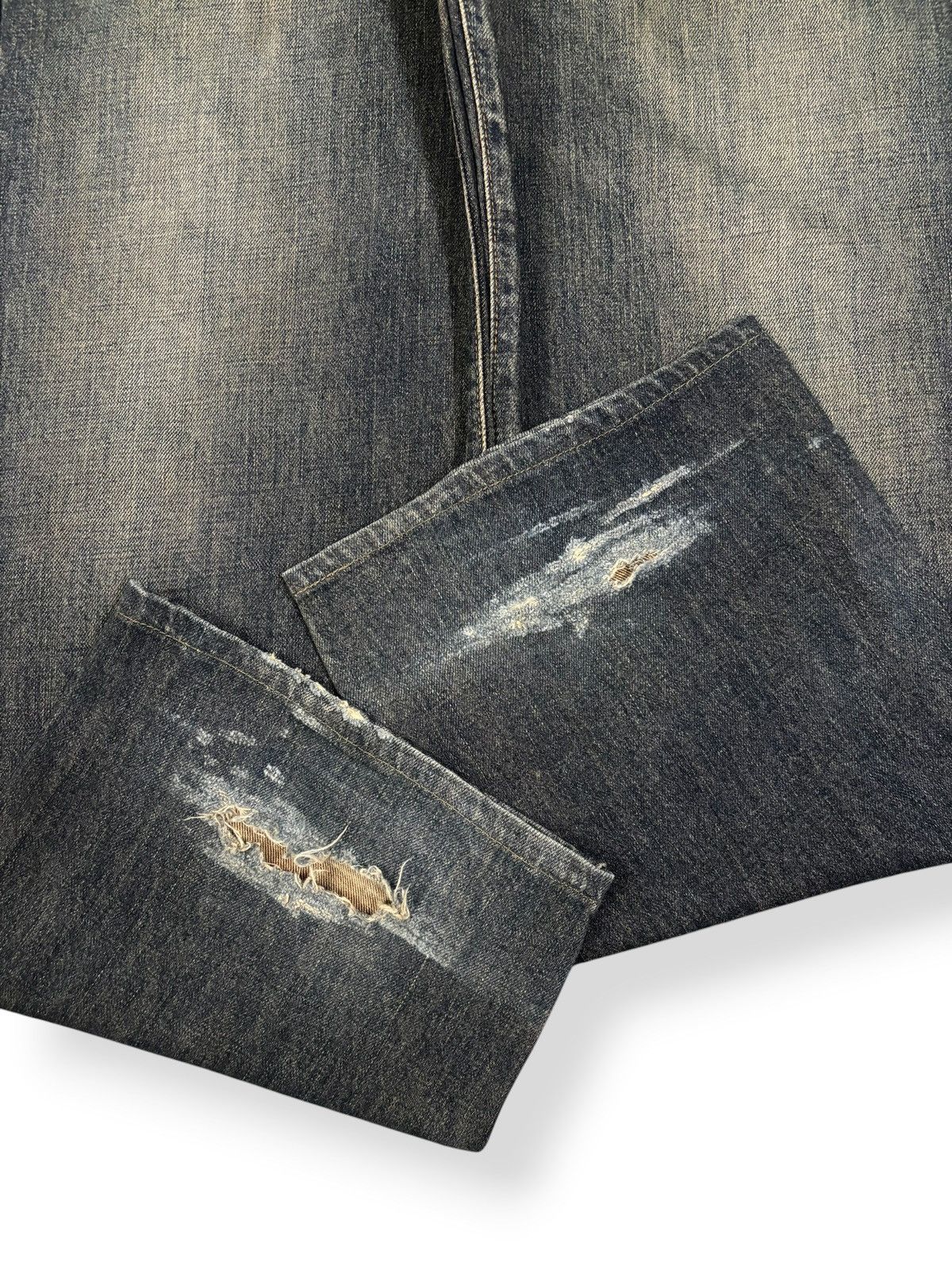 Edwin Vintage Y2K Edwin 405 Indigo Mud Wash Baggy Distressed Jeans Size US 36 / EU 52 - 9 Thumbnail