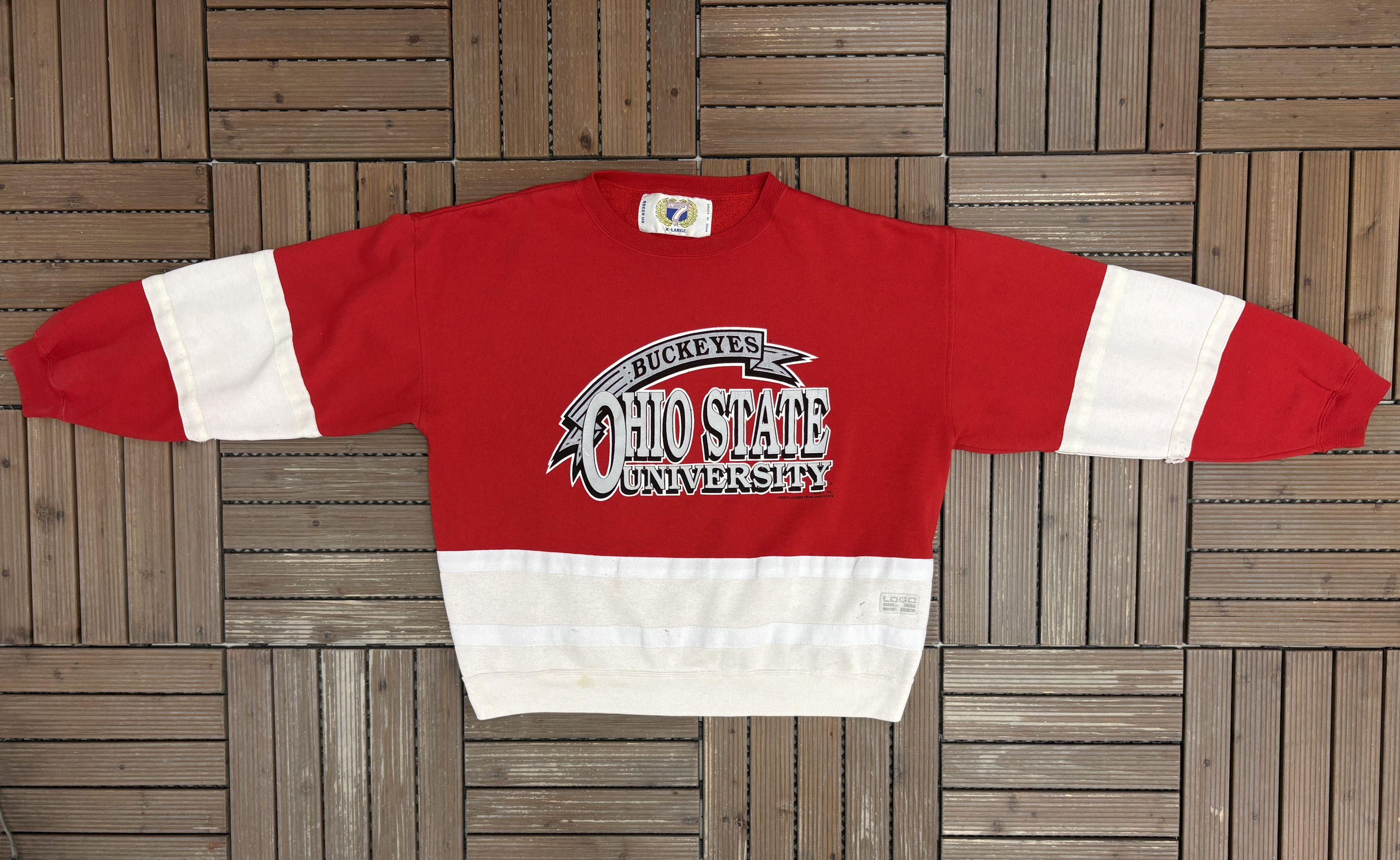 Logo 7 Ohio State Buckeyes Vintage Red Crewneck Sweater Size US L / EU 52-54 / 3 - 5 Thumbnail