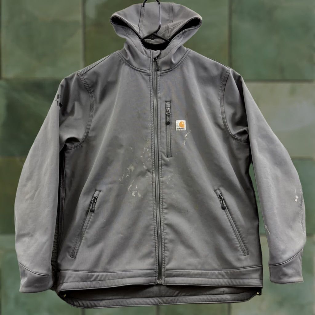 Carhartt Carhartt J97 Crowley Jacket Men XL Gray Softshell Hooded Lined Rain Defender Size US XL / EU 56 / 4 - 1 Thumbnail