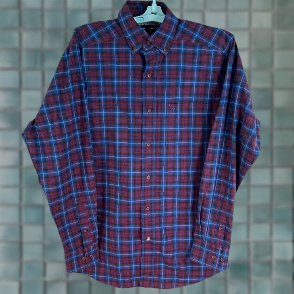 Ariat Ariat Pro Series Karlo Plaid Button-Up Shirt Men’s Size S Blue Stretch Casual Western Size US S / EU 44-46 / 1 - 1 Thumbnail