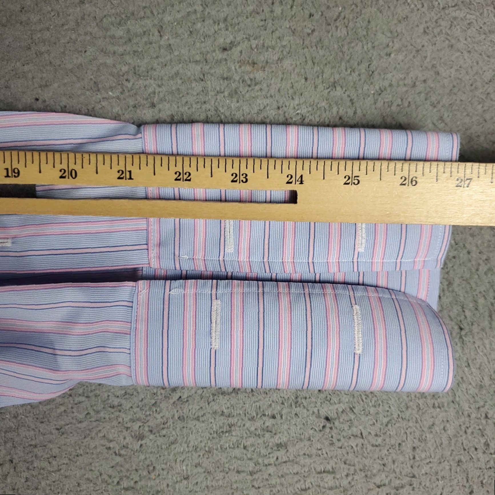 Brooks Brothers Brooks Brothers Dress Shirt Mens 16 Blue Pink Striped Long Sleeve French Cuff Slim Fit Size US L / EU 52-54 / 3 - 7 Thumbnail