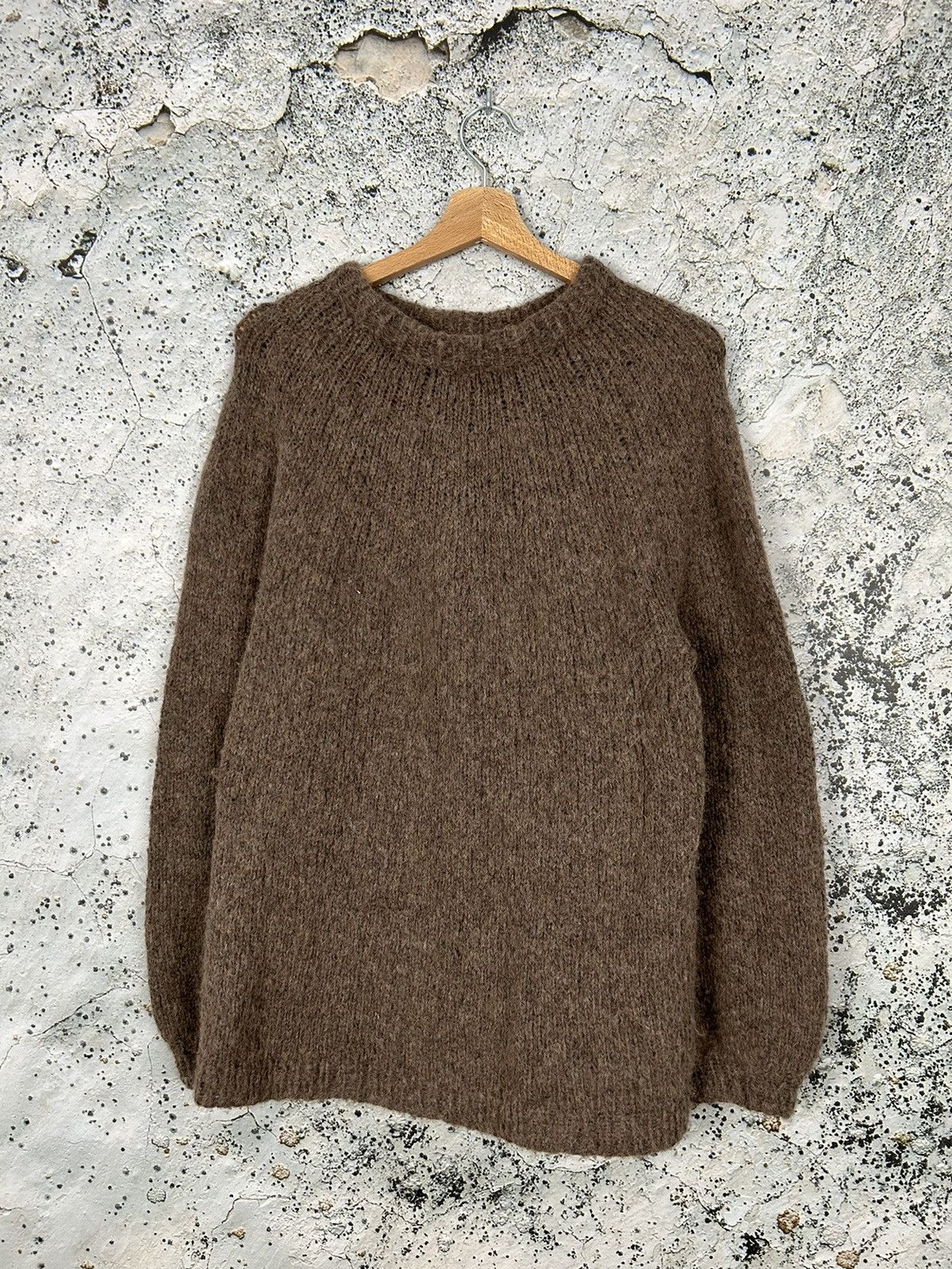 Vintage Vintage 90s Brown Handmade Knit Sweater Avantgarde Size US L / EU 52-54 / 3 - 1 Thumbnail