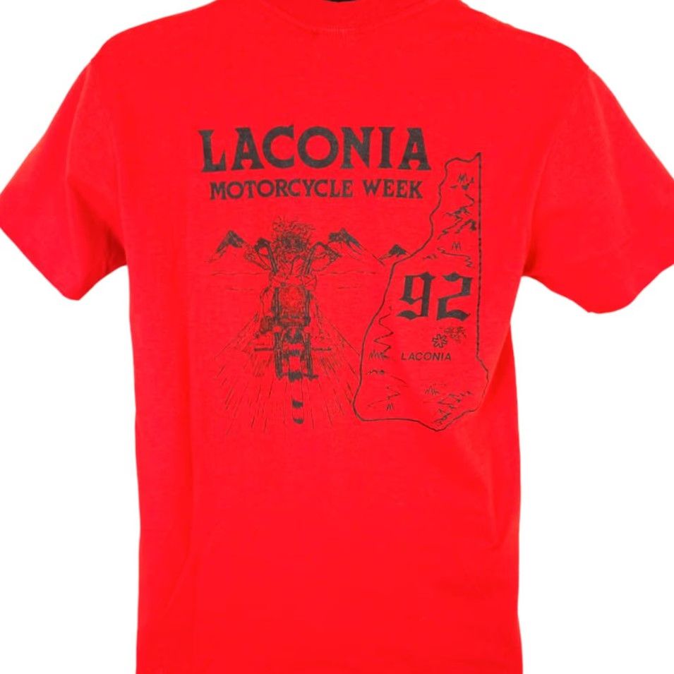 Vintage VINTAGE Laconia Bike Week T Shirt Mens S Red 90s Bald Eagle Made In USA T-Shirt Size US S / EU 44-46 / 1 - 5 Thumbnail
