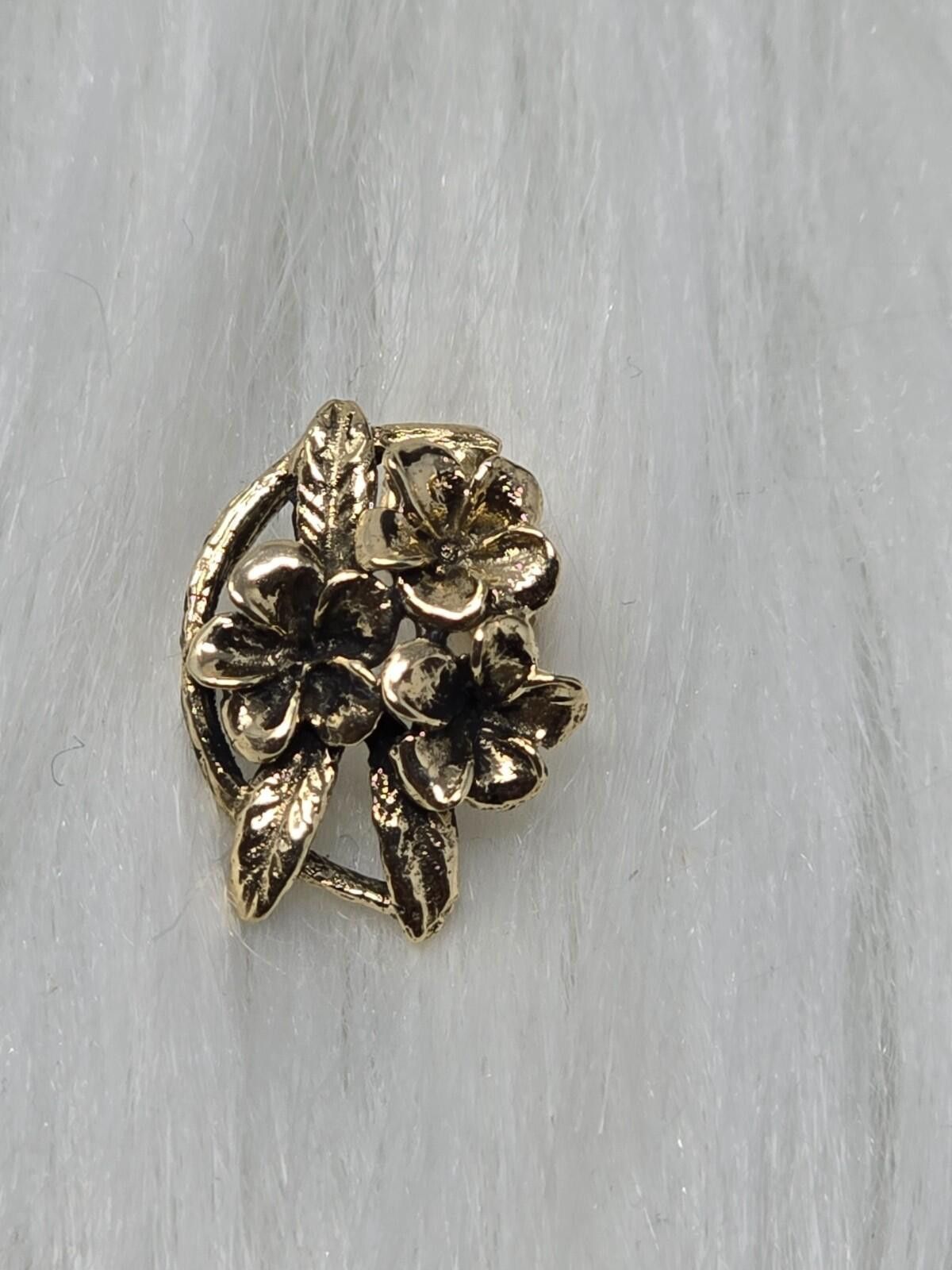 Other 14K Yellow Gold 3D Floral Bouquet Stud Earrings 3.5g Estate Size ONE SIZE - 4 Thumbnail