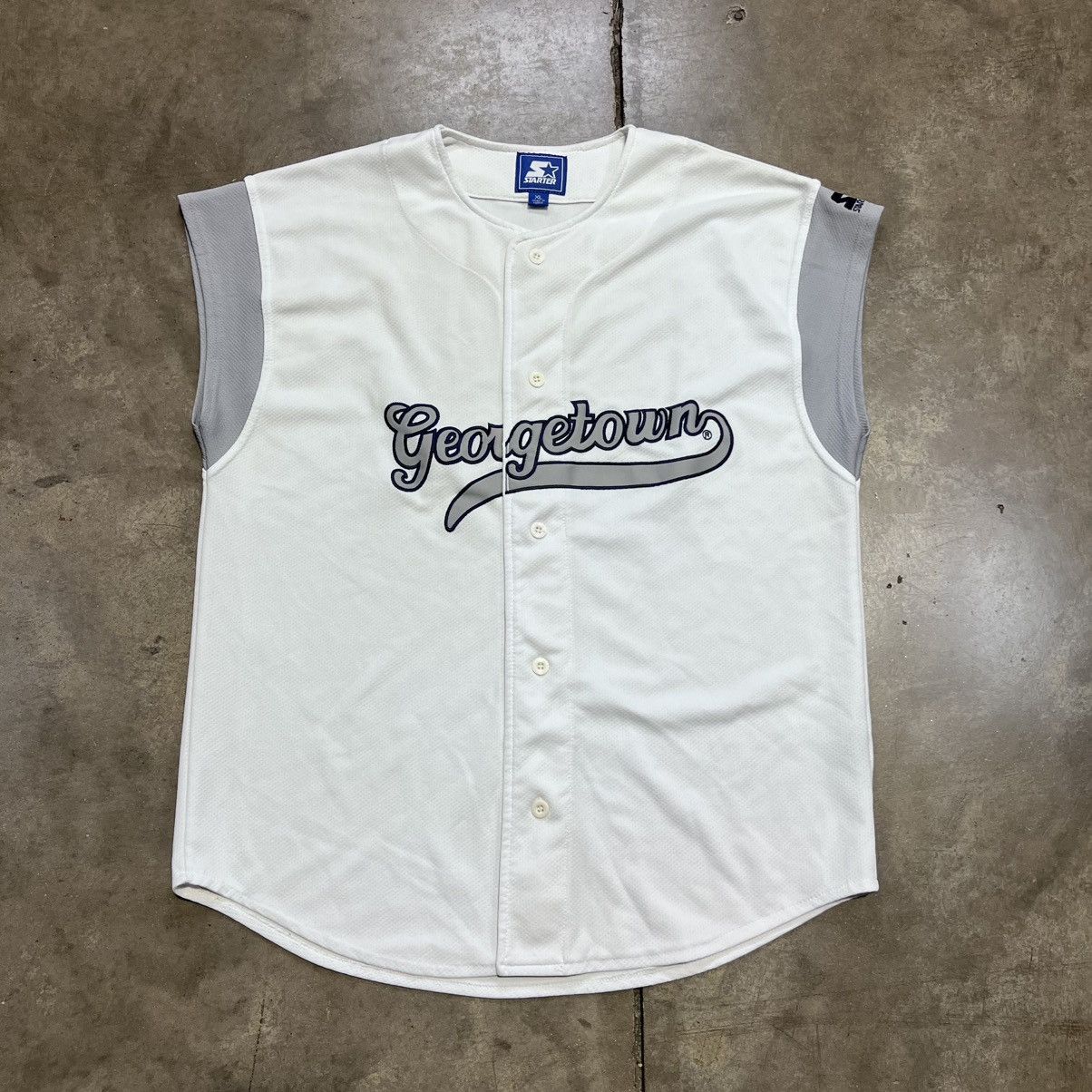 NCAA × Starter × Vintage Vintage 90s Georgetown Hoyas Starter Baseball Jersey College Size US XL / EU 56 / 4 - 1 Thumbnail
