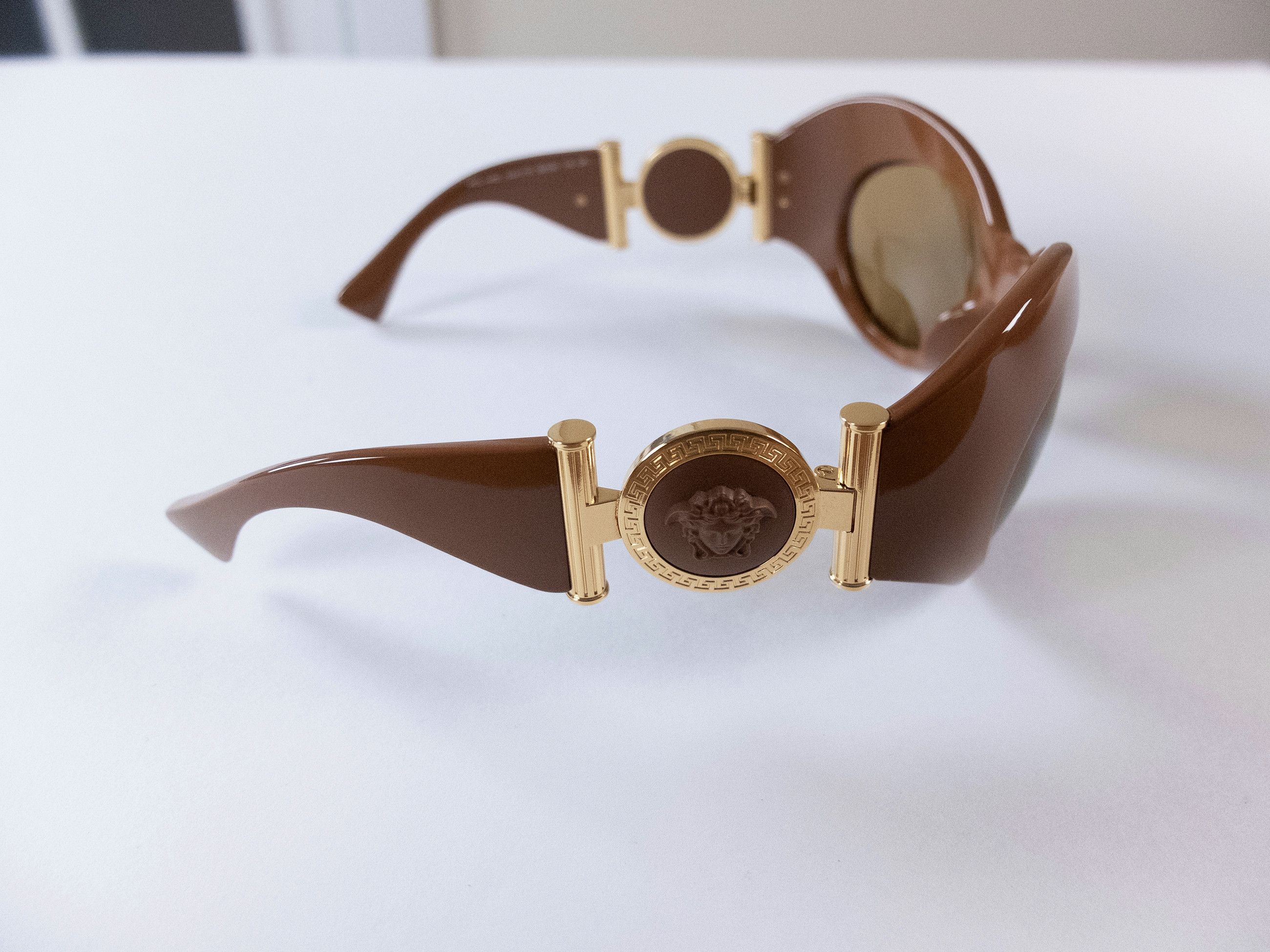 Versace VERSACE Medusa brown shield frame acetate sunglasses Size ONE SIZE - 3 Thumbnail