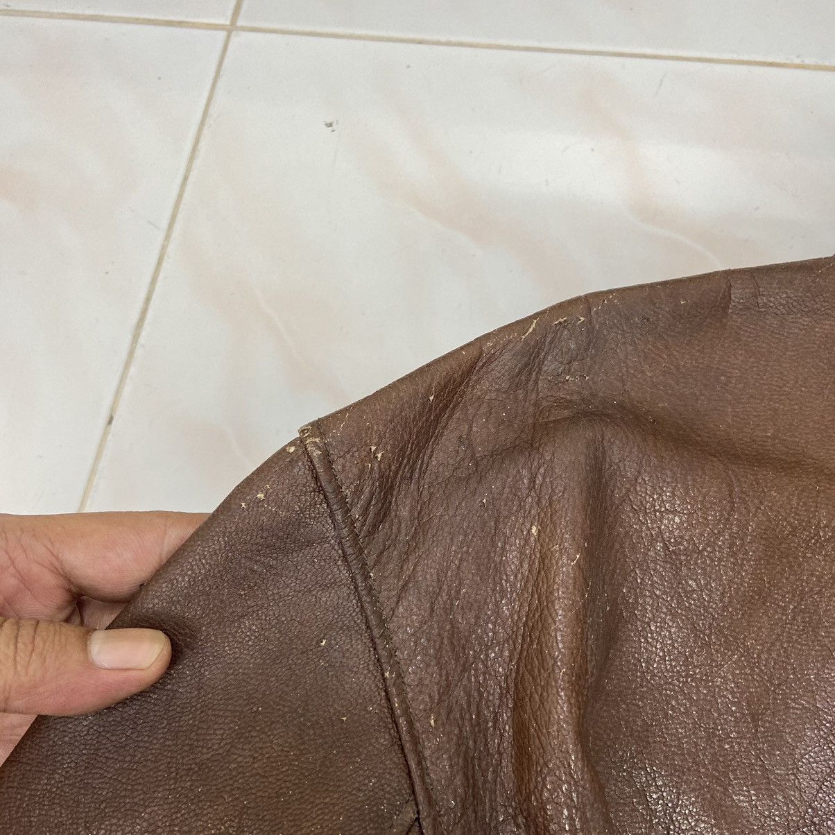 Genuine Leather Vtg Type A-2 San Francisco Aviation Sun Faded Leather Jacket Size US S / EU 44-46 / 1 - 16 Thumbnail
