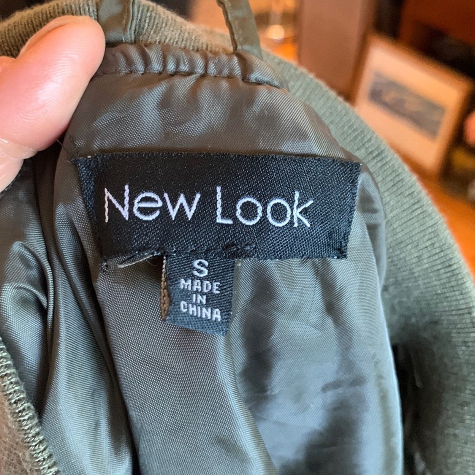 New Look New Look Bomber Jacket Khaki Olive Green, Message appliques Size S / US 4 / IT 40 - 5 Thumbnail