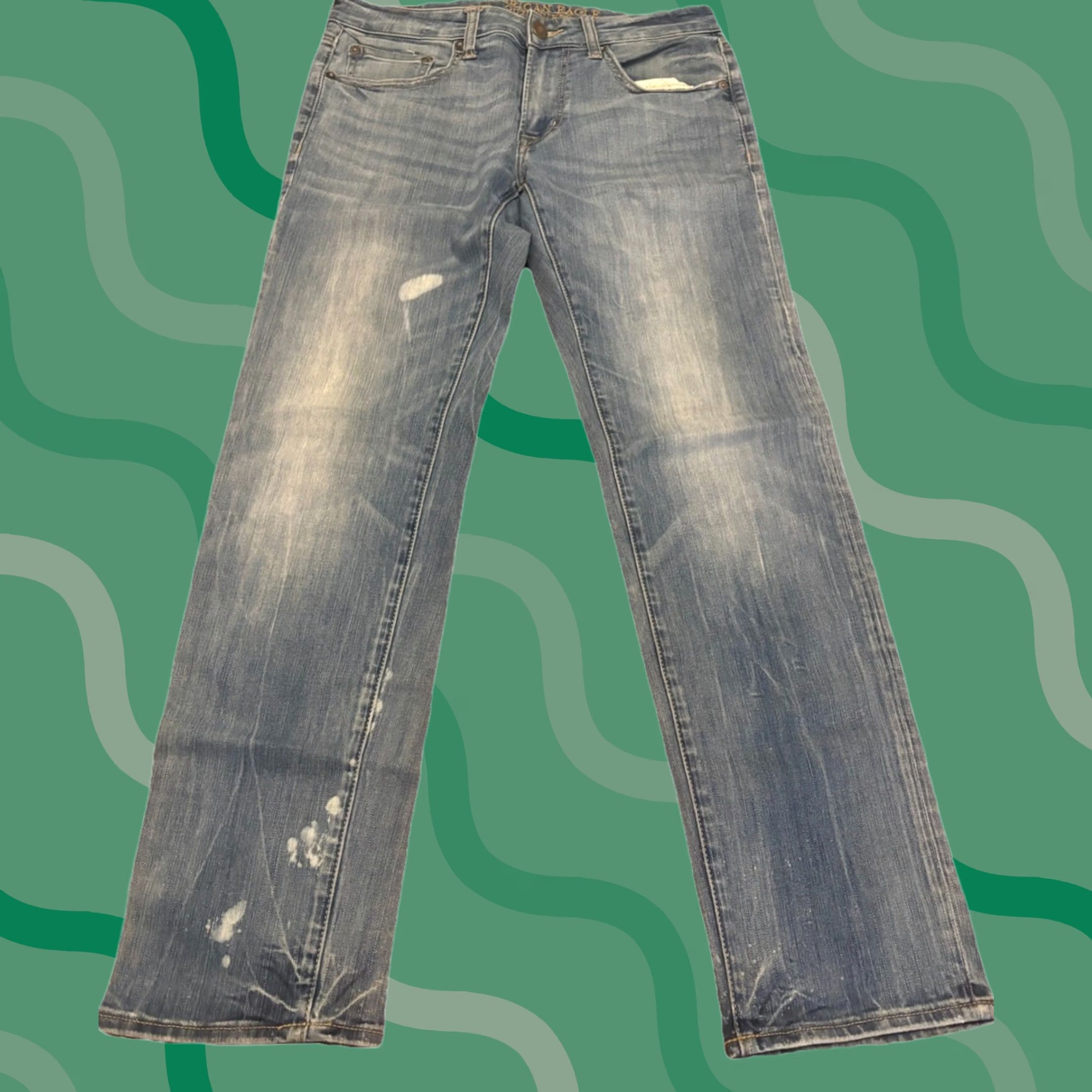 American Eagle Outfitters American Eagle Outfitters Jeans Slim 31x32 Blue Denim 5-Pocket Men Regular Size 31 Slim Fit Straight Rise Low Vintage No N/A Size US 31 - 1 Thumbnail