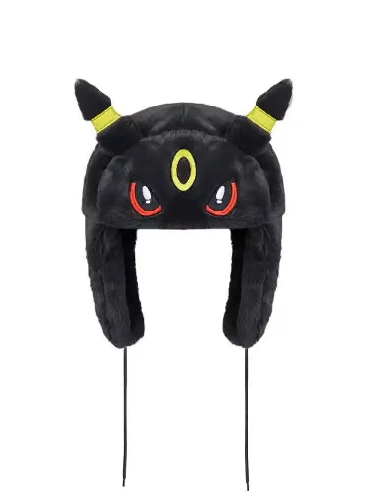 Japanese Brand × Vintage Y2K Cartoon Anime Black Umbreon Ushanka Cute Winter Hat Size ONE SIZE - 1 Thumbnail