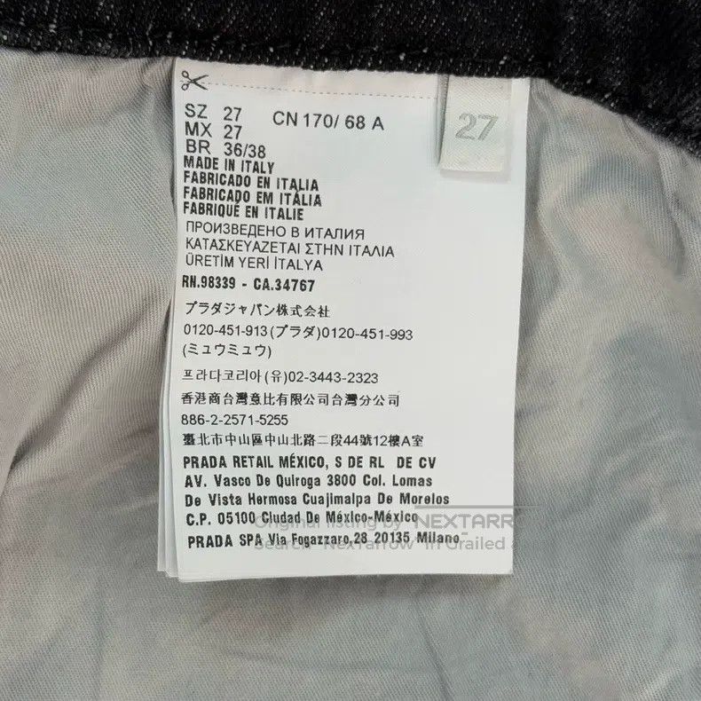 Prada Prada Washed black and gray metal triangle jeans Size US 27 - 7 Thumbnail