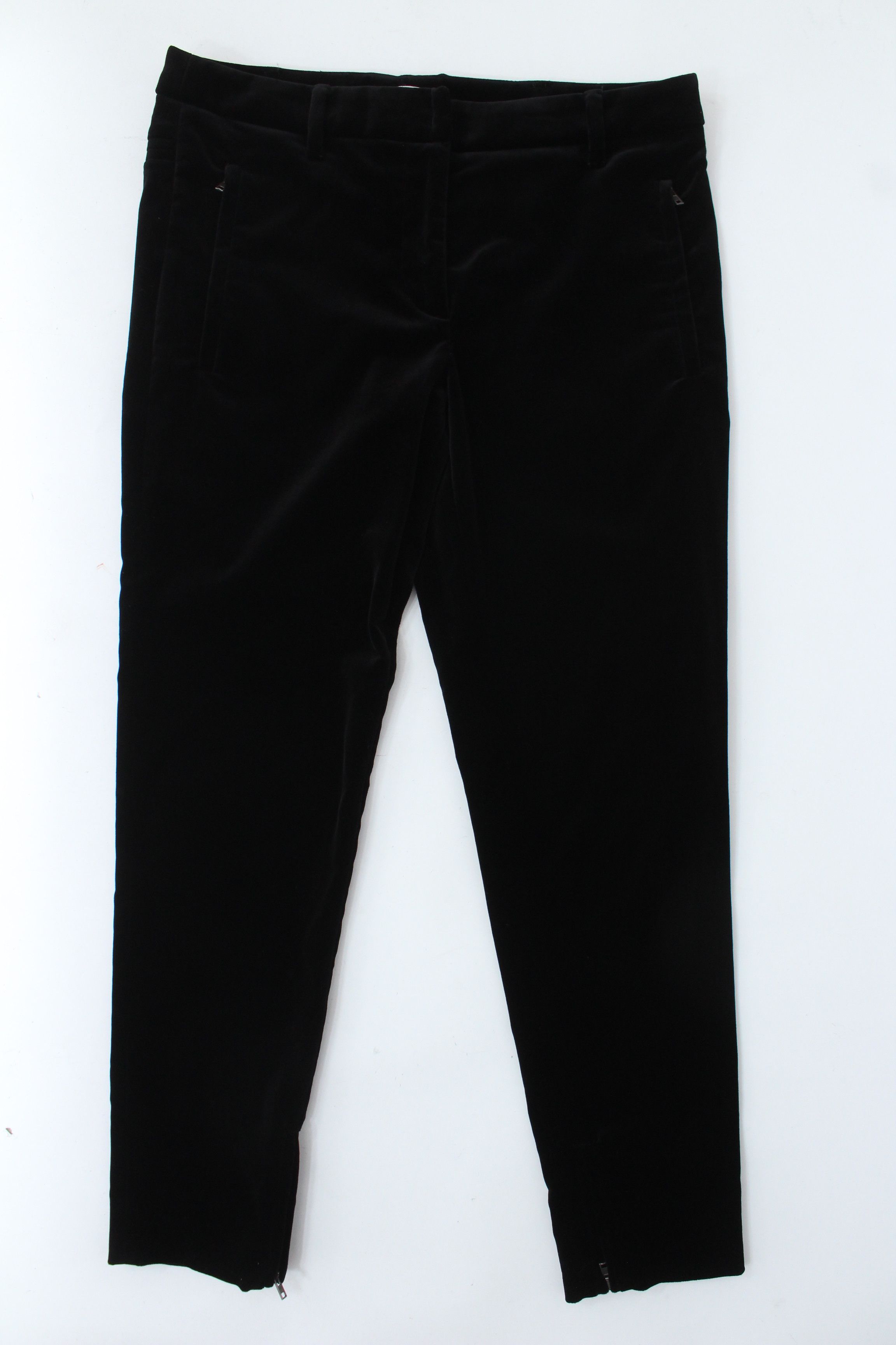 Miu Miu Miu Miu Black Velvet Ankle Zip Trousers Pants IT 40 Size 27" / US 4 / IT 40 - 1 Thumbnail