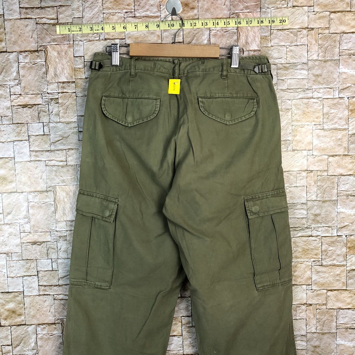 Japanese Brand Back Number Green Cargo Multipocket Pants #A734 Size US 31 - 14 Thumbnail