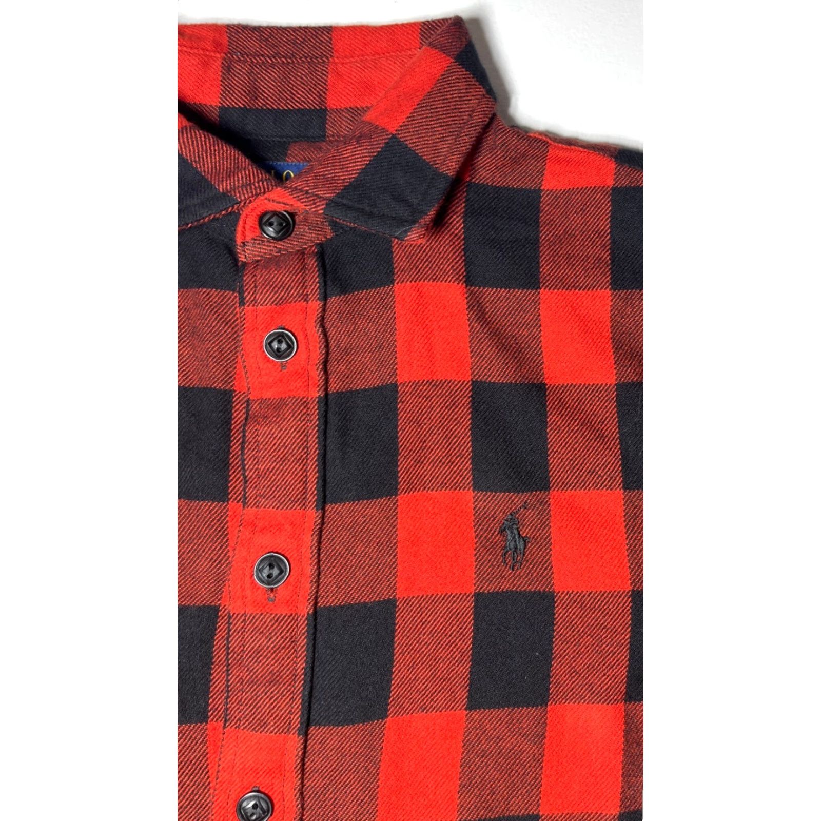 Polo Ralph Lauren VINTAGE Polo Ralph Lauren Shirt Relaxed Fit Plaid Cotton Twill Mens M Red Black Button-Up Collection, Designer Americana NWT New With Tags Size US M / EU 48-50 / 2 - 7 Thumbnail