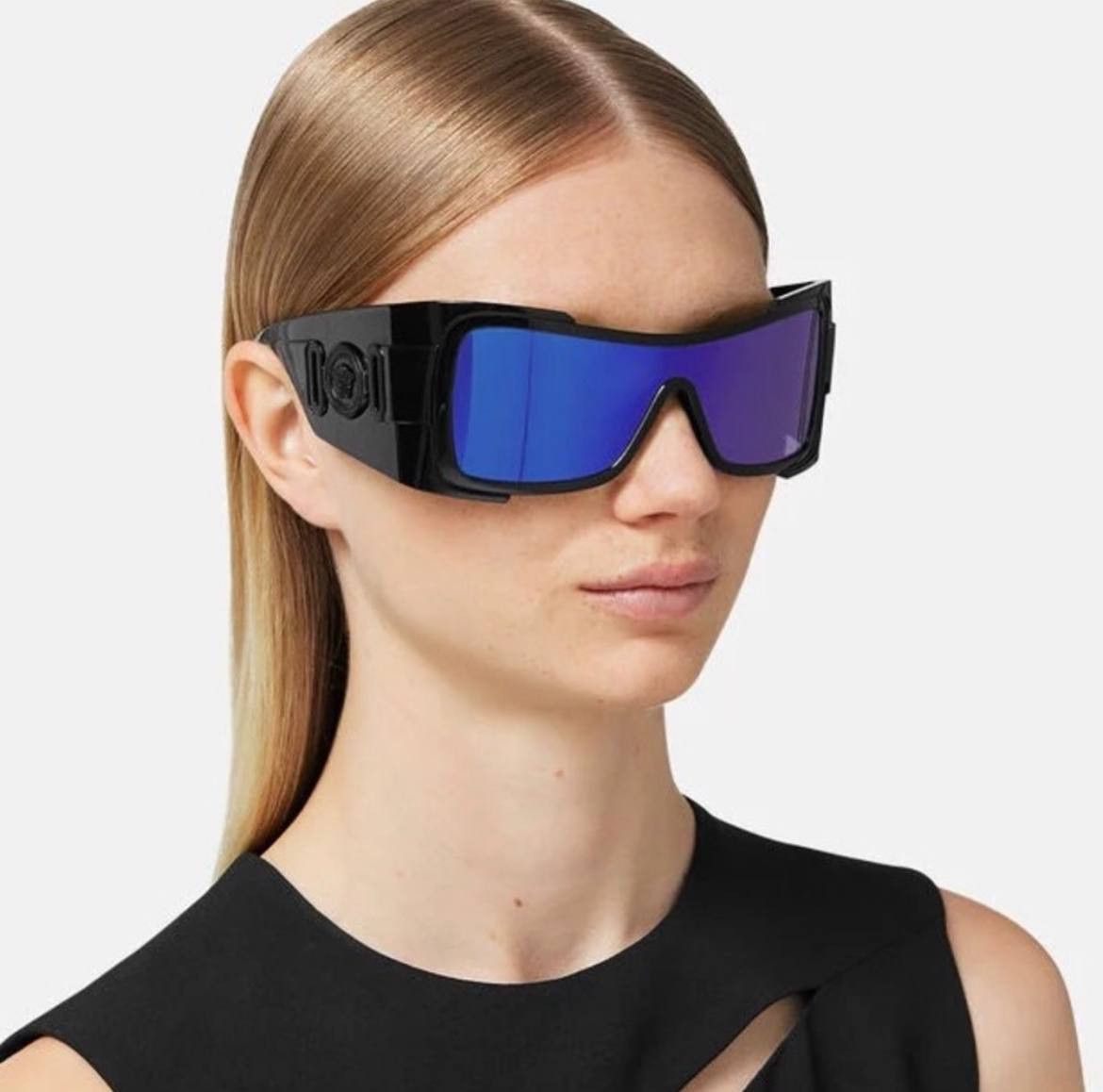 Versace NEW Versace VE4451 GB1/55 Wraparound Unisex Sunglasses Size ONE SIZE - 4 Thumbnail