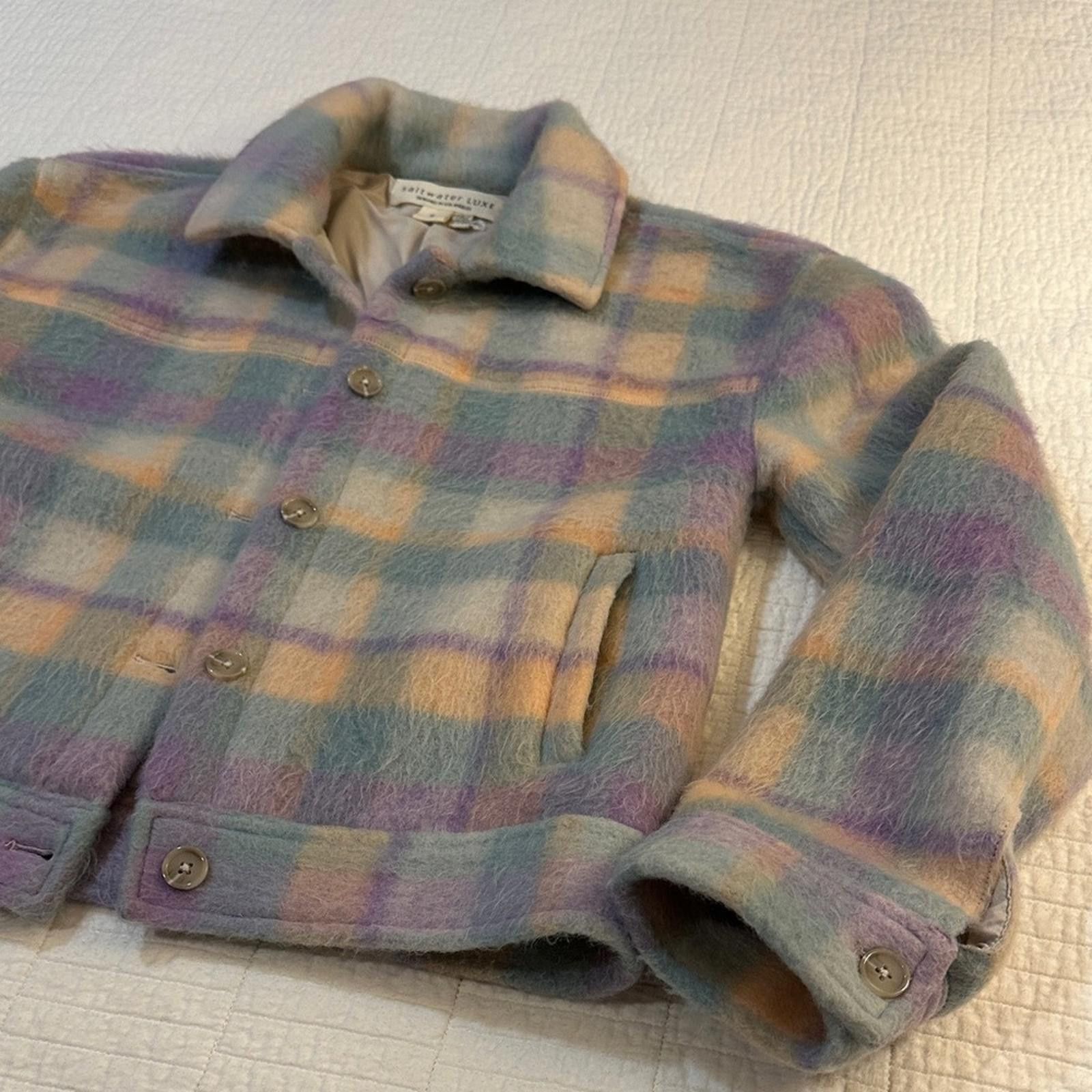 Other Saltwater LUXE Wool NWOT small Plaid Teddy Jacket $196 Size S / US 4 / IT 40 - 4 Thumbnail