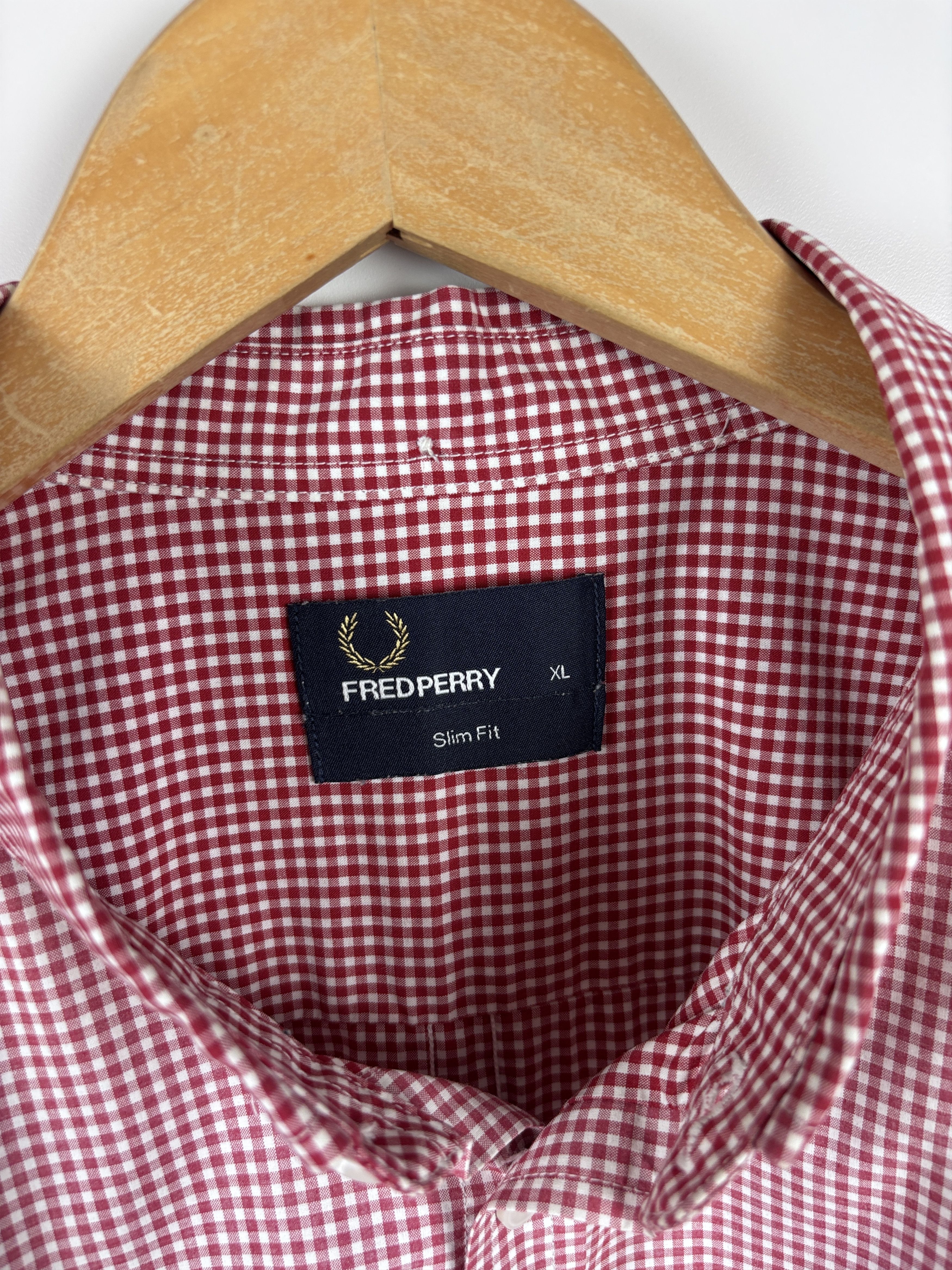 Fred Perry Fred Perry Button Down Longsleeve Slim Check Shirt Red XL Size US XL / EU 56 / 4 - 7 Thumbnail